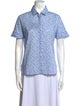 Saint James Printed Short Sleeve Button-Up Top