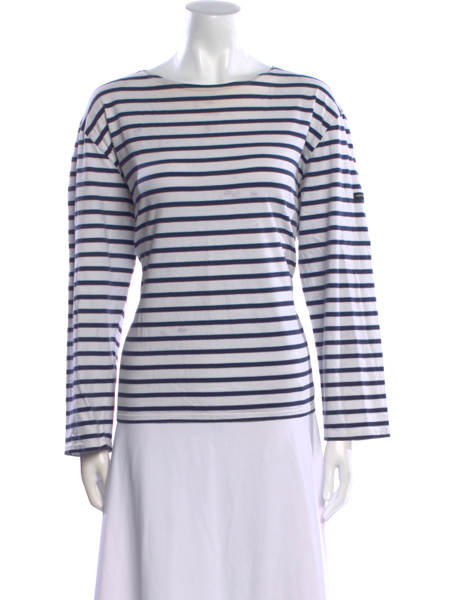 Saint James Striped Bateau Neckline Top