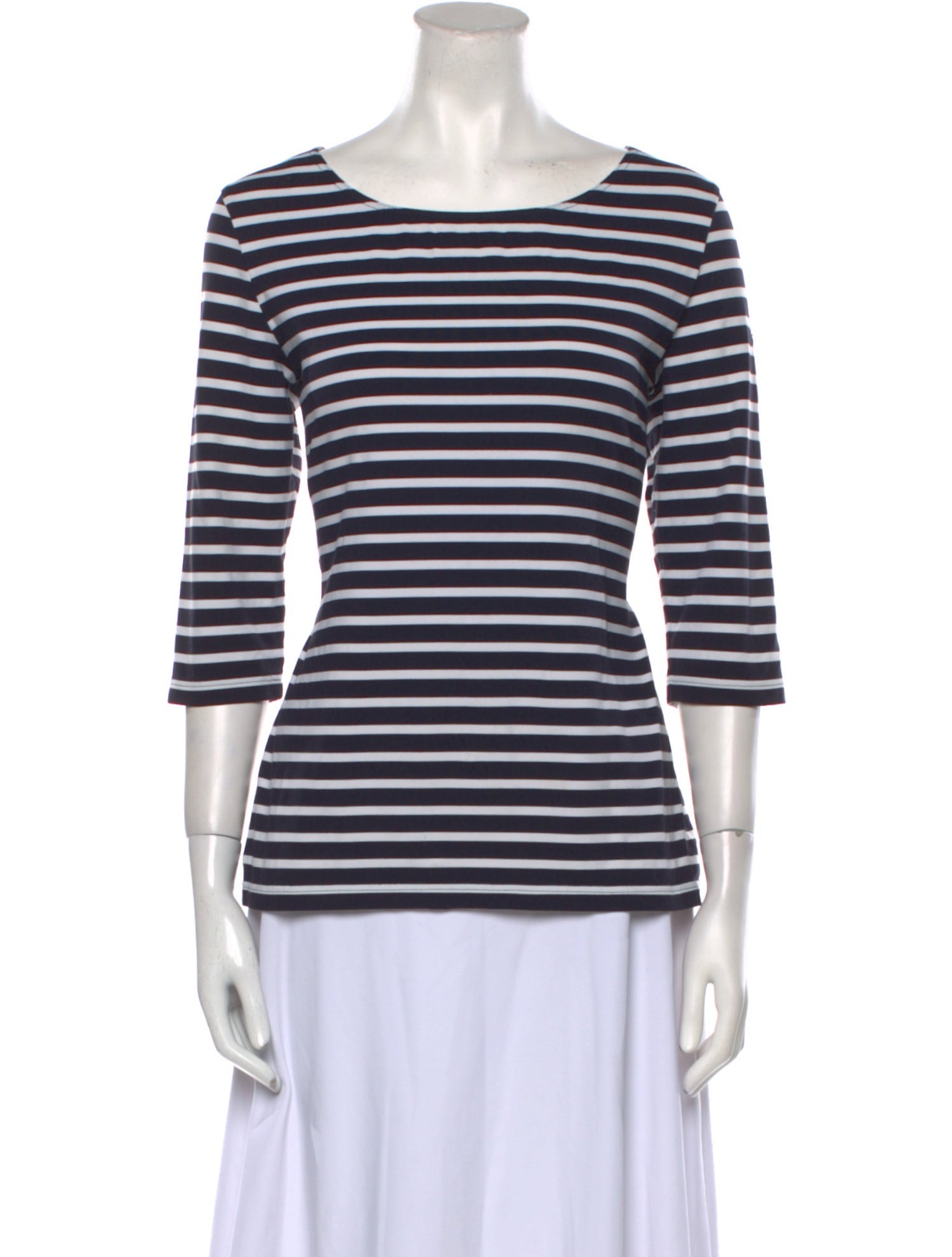 Saint James Striped Bateau Neckline T-Shirt