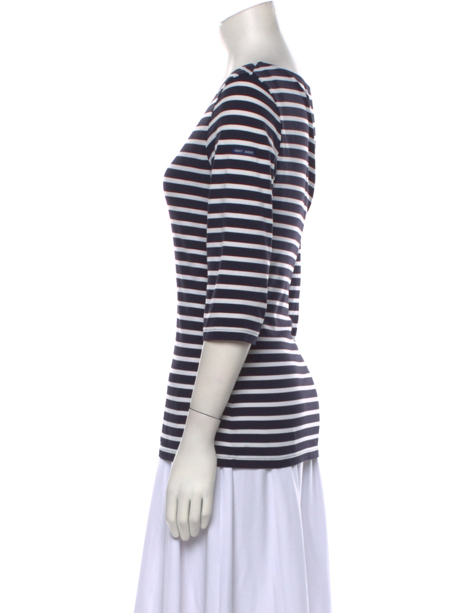 Saint James Striped Bateau Neckline T-Shirt