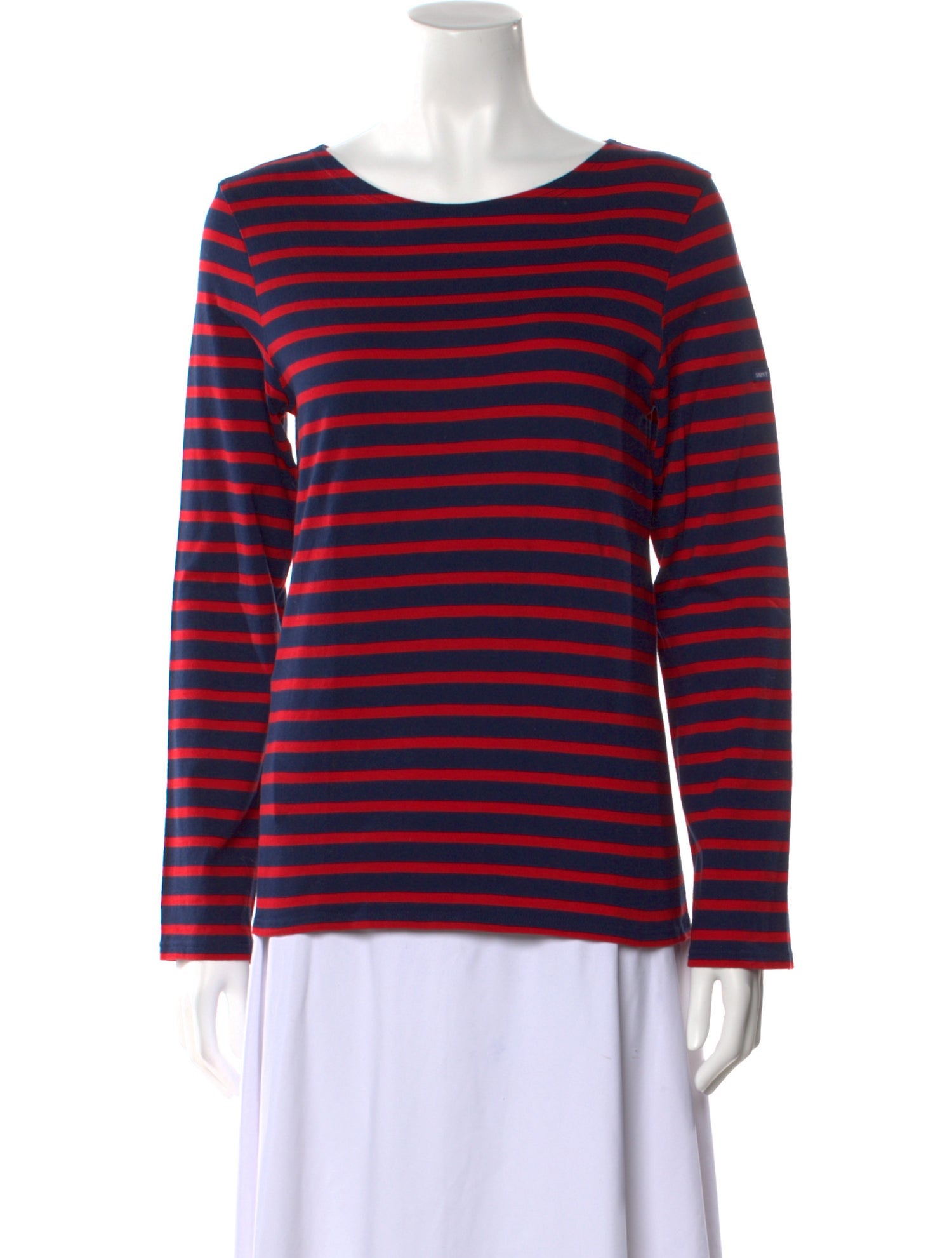 Saint James Striped Bateau Neckline Top