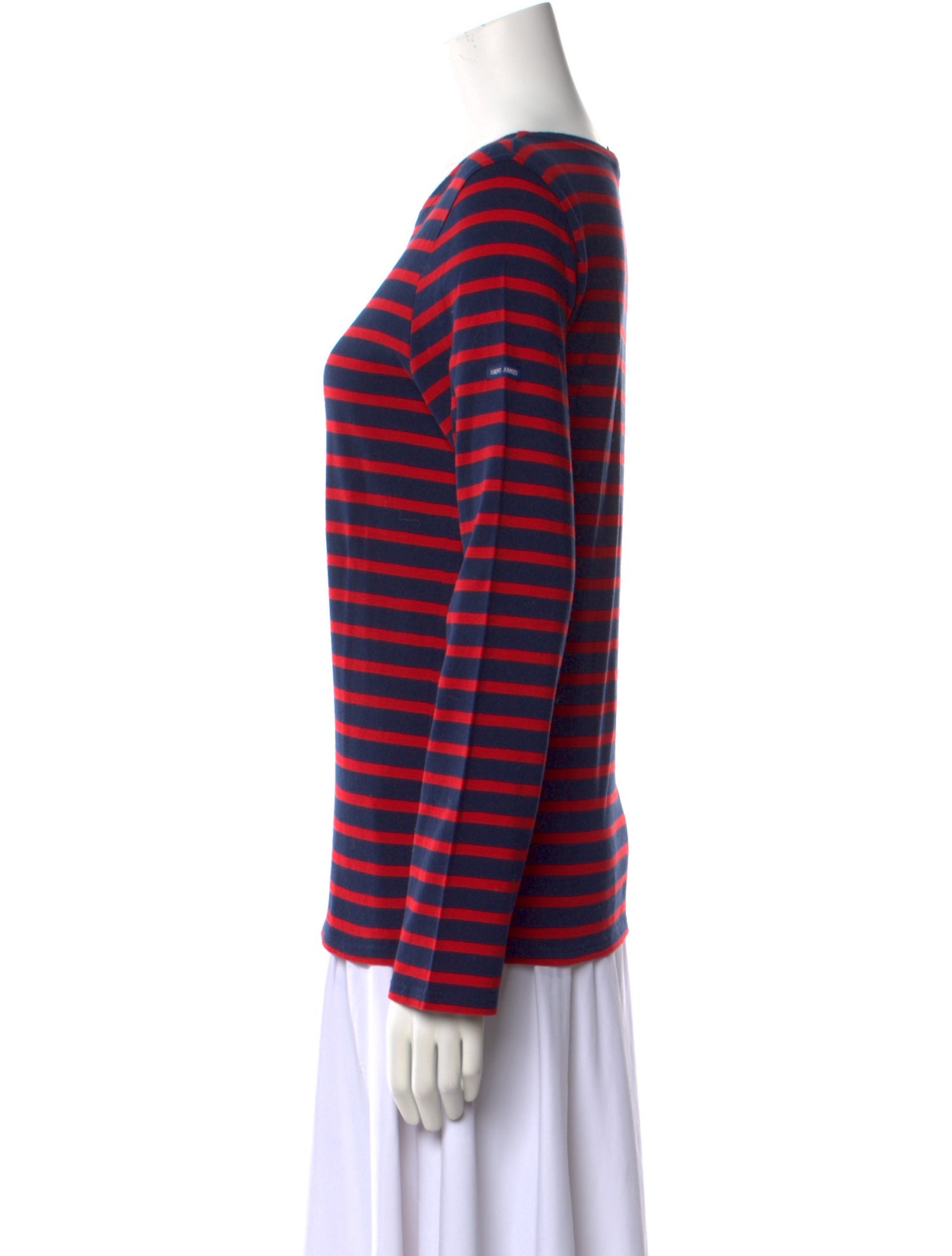 Saint James Striped Bateau Neckline Top