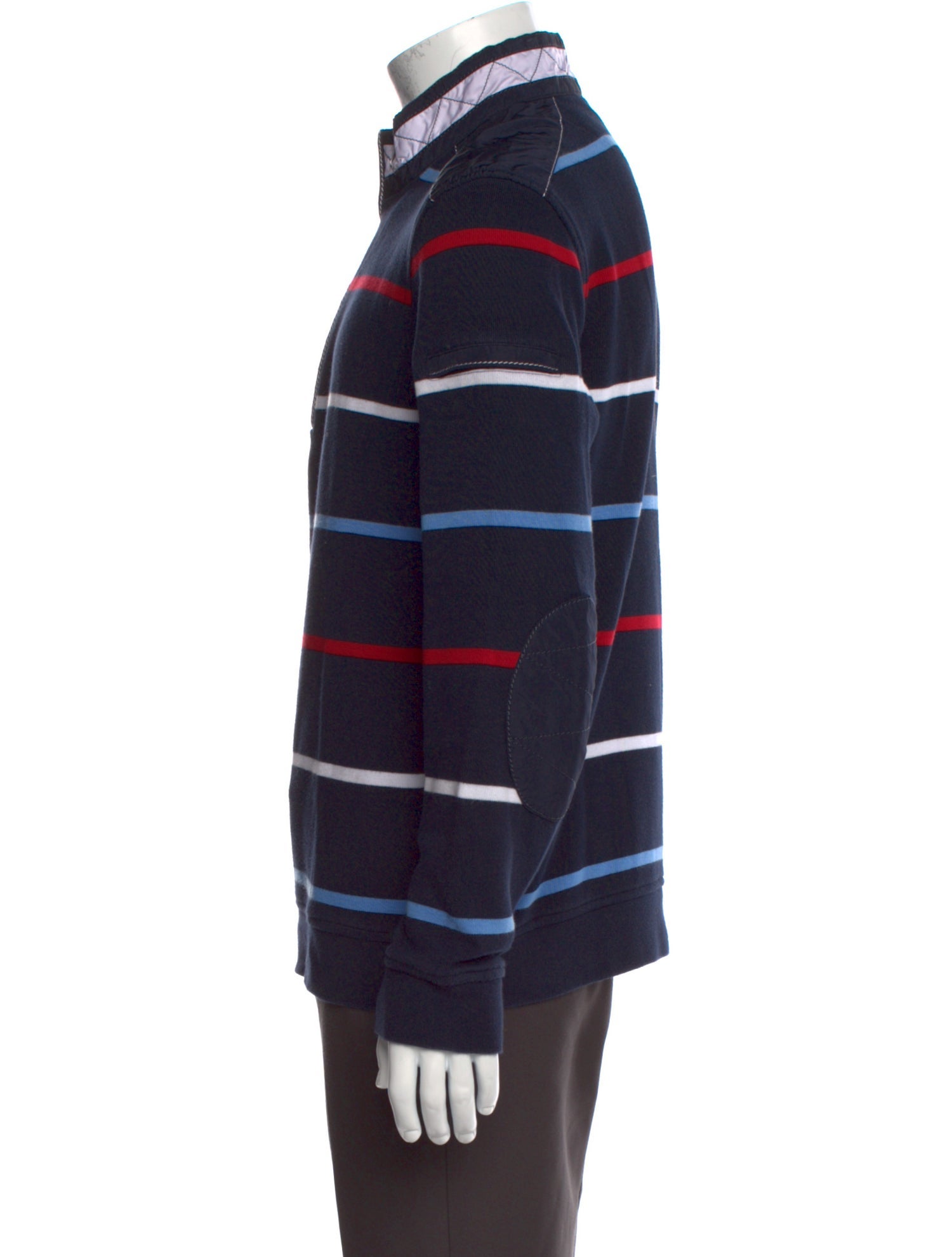 Saint James Striped Turtleneck Cardigan