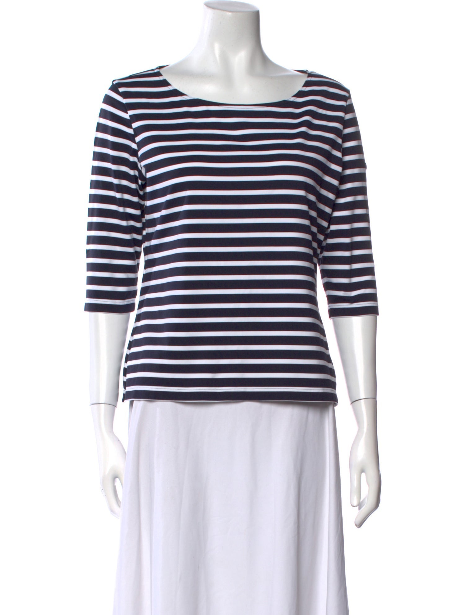 Saint James Striped Bateau Neckline T-Shirt