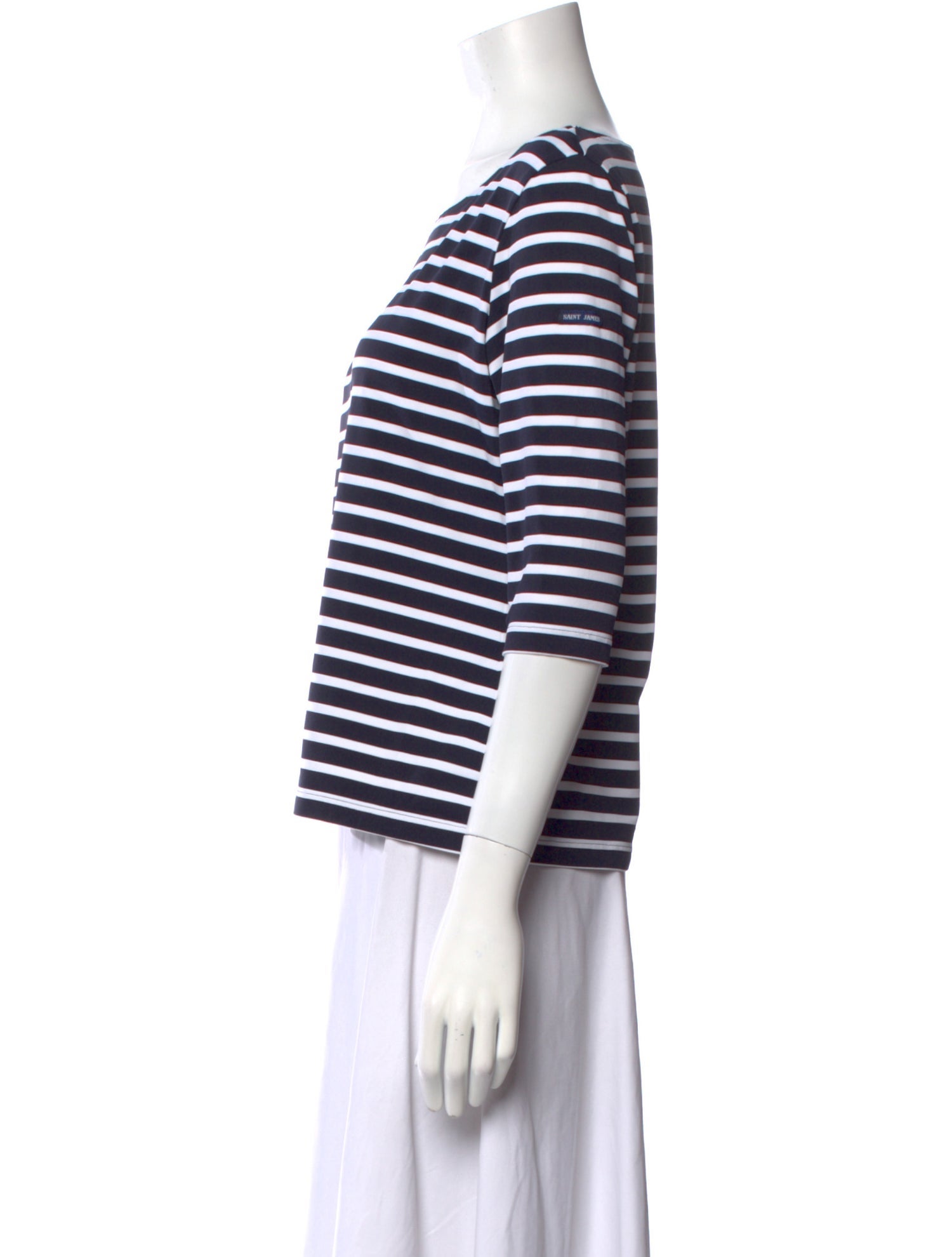 Saint James Striped Bateau Neckline T-Shirt