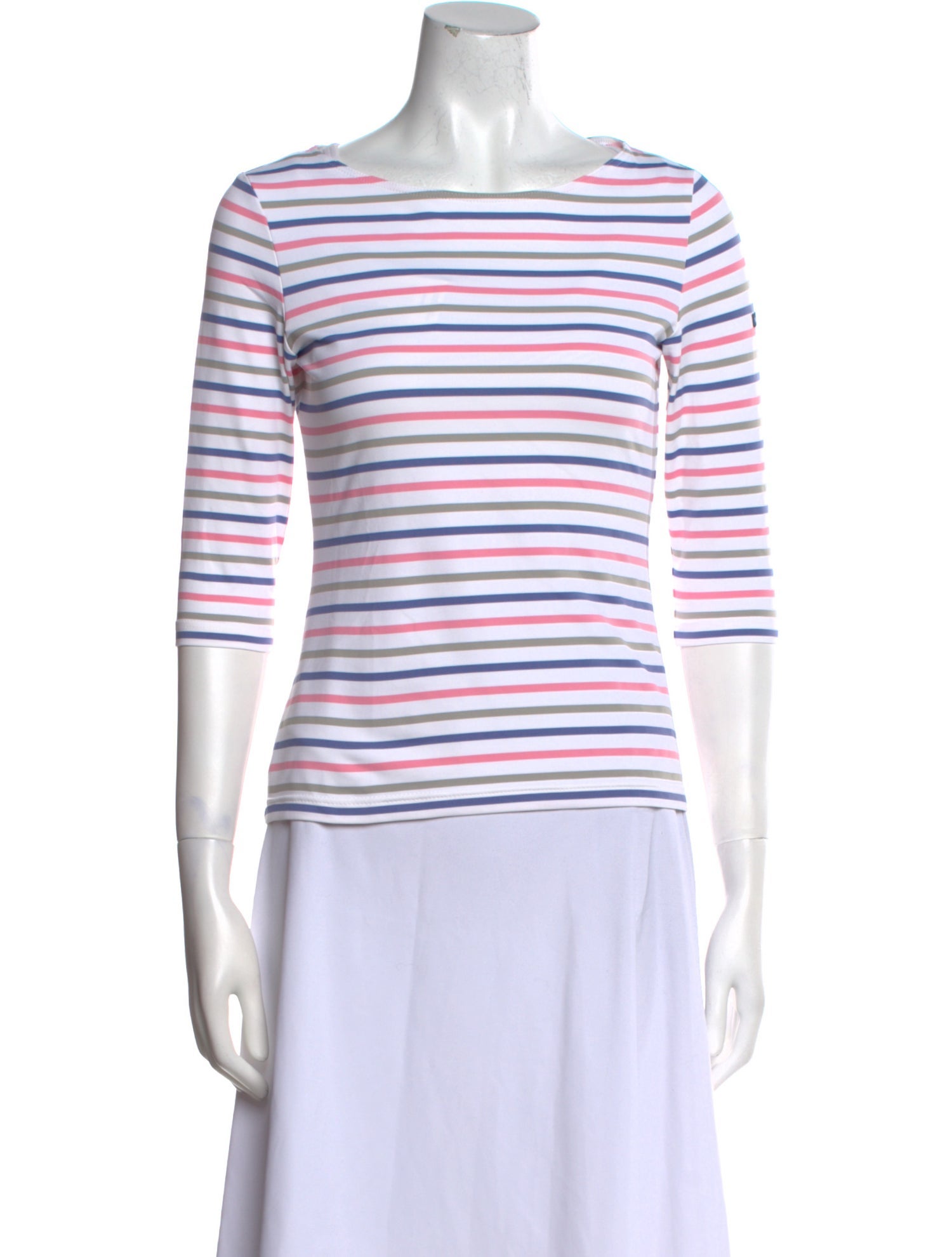 Saint James Striped Bateau Neckline T-Shirt