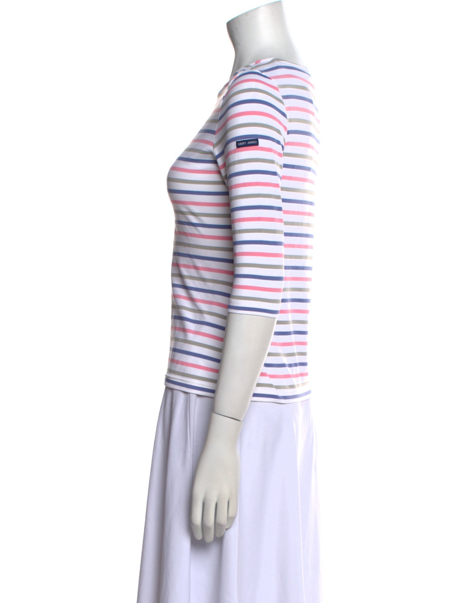 Saint James Striped Bateau Neckline T-Shirt