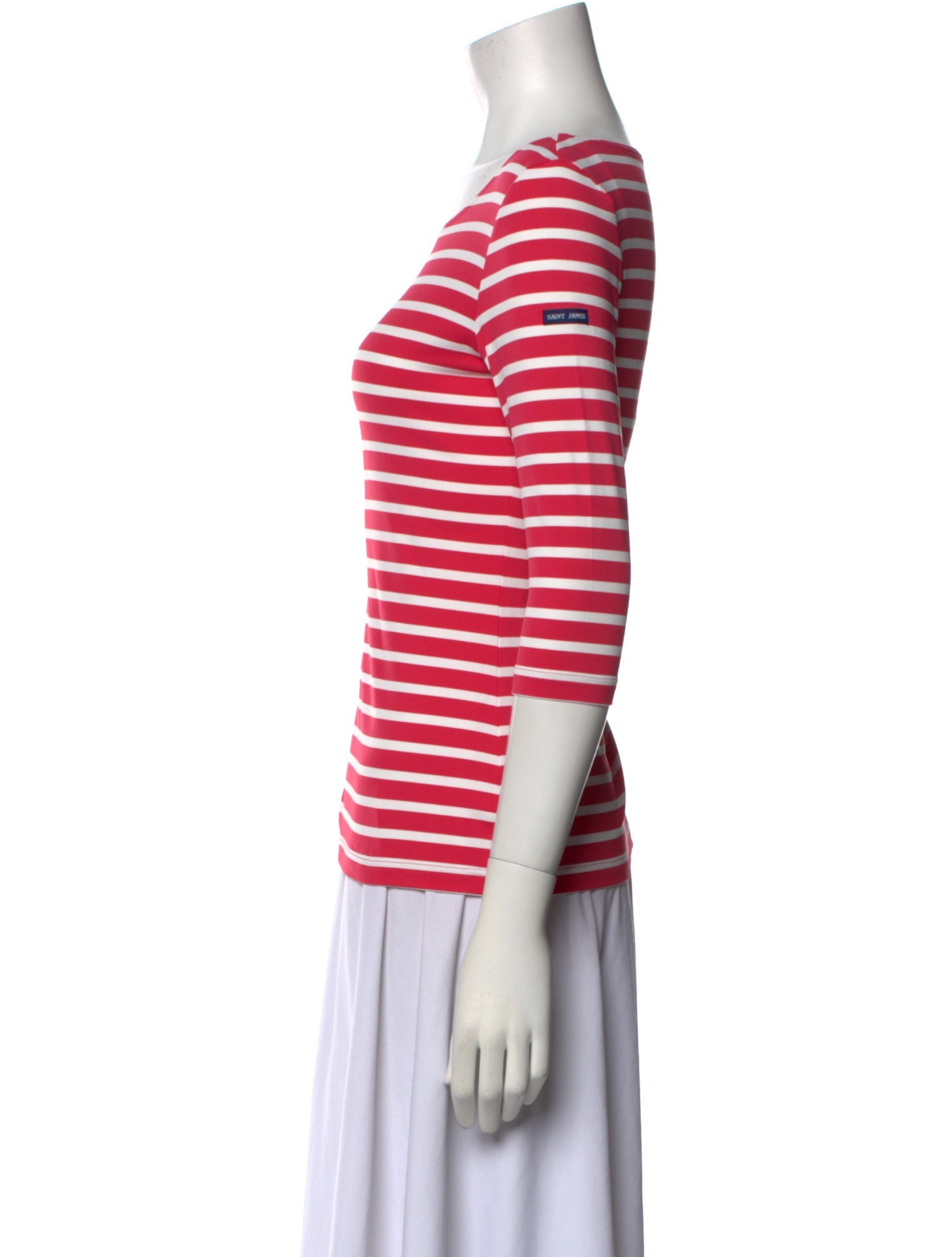 Saint James Striped Bateau Neckline T-Shirt
