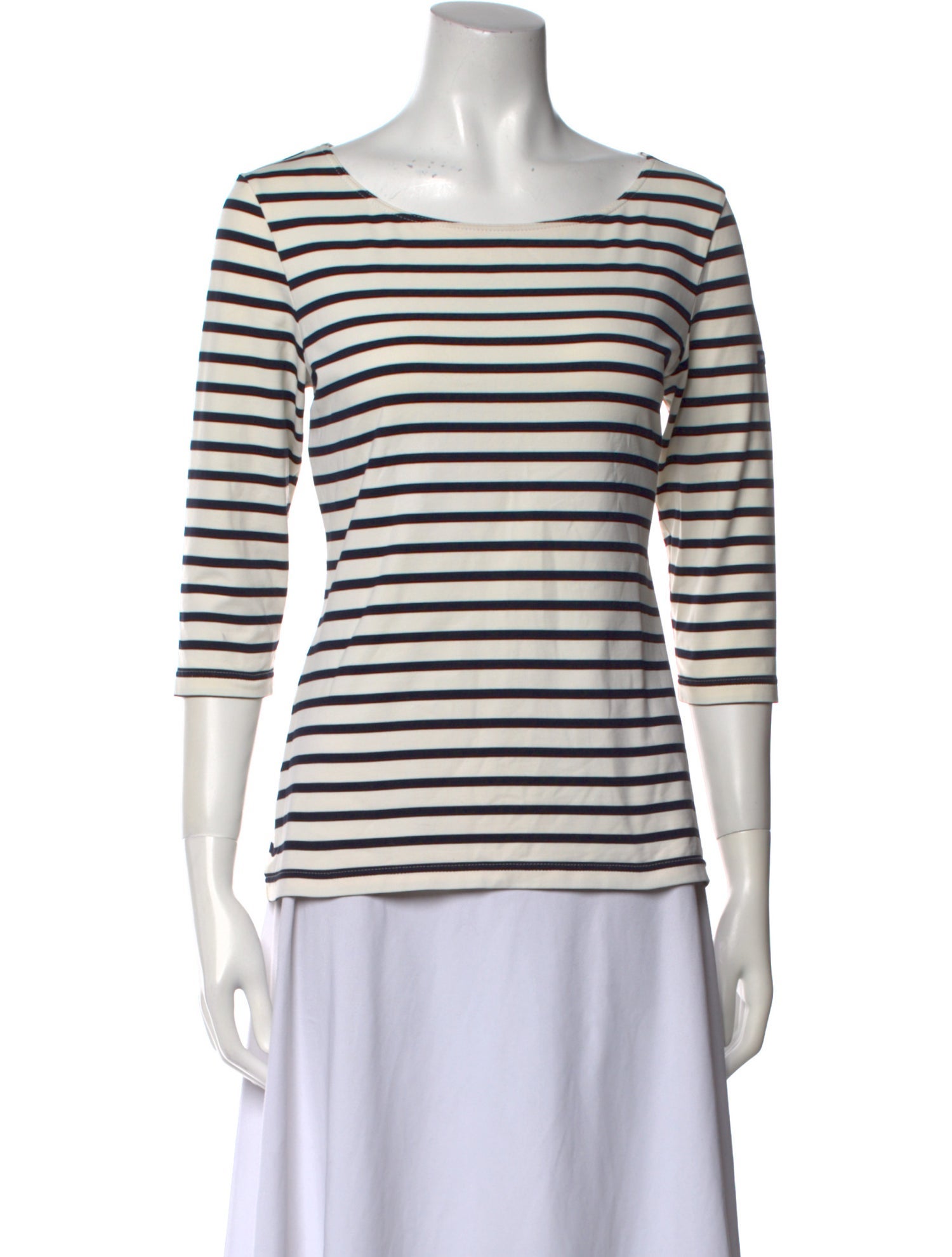 Saint James Striped Bateau Neckline T-Shirt