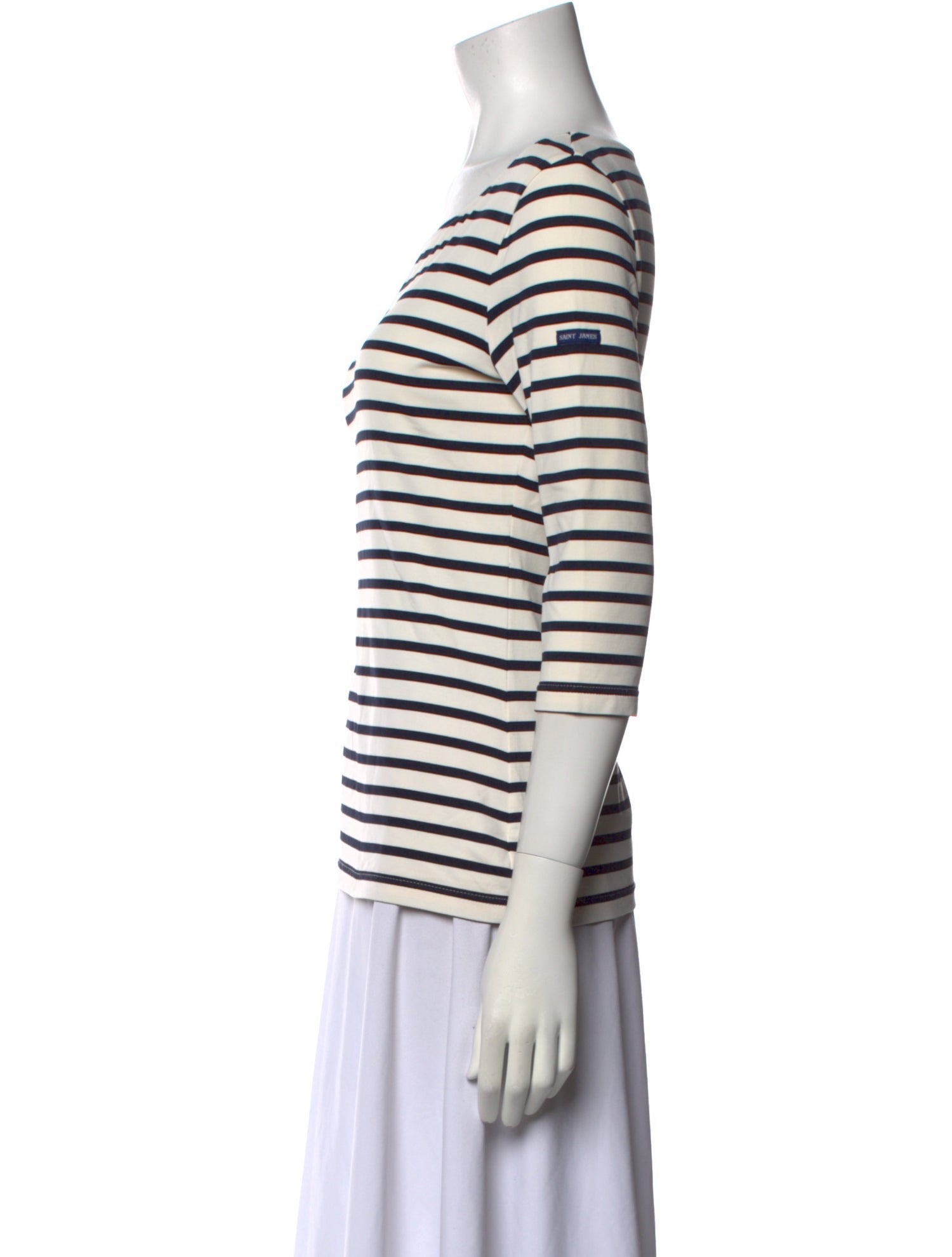 Saint James Striped Bateau Neckline T-Shirt