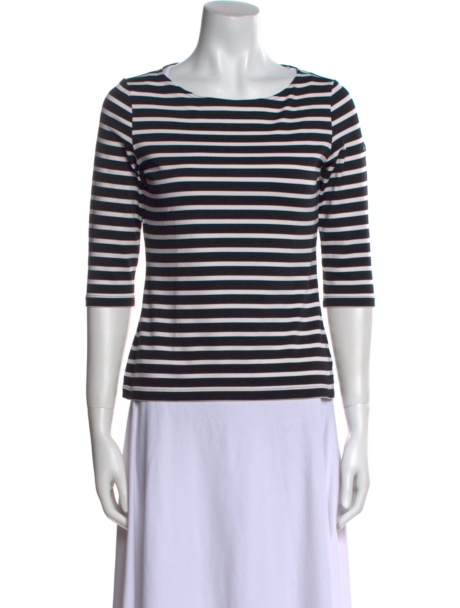 Saint James Striped Bateau Neckline T-Shirt