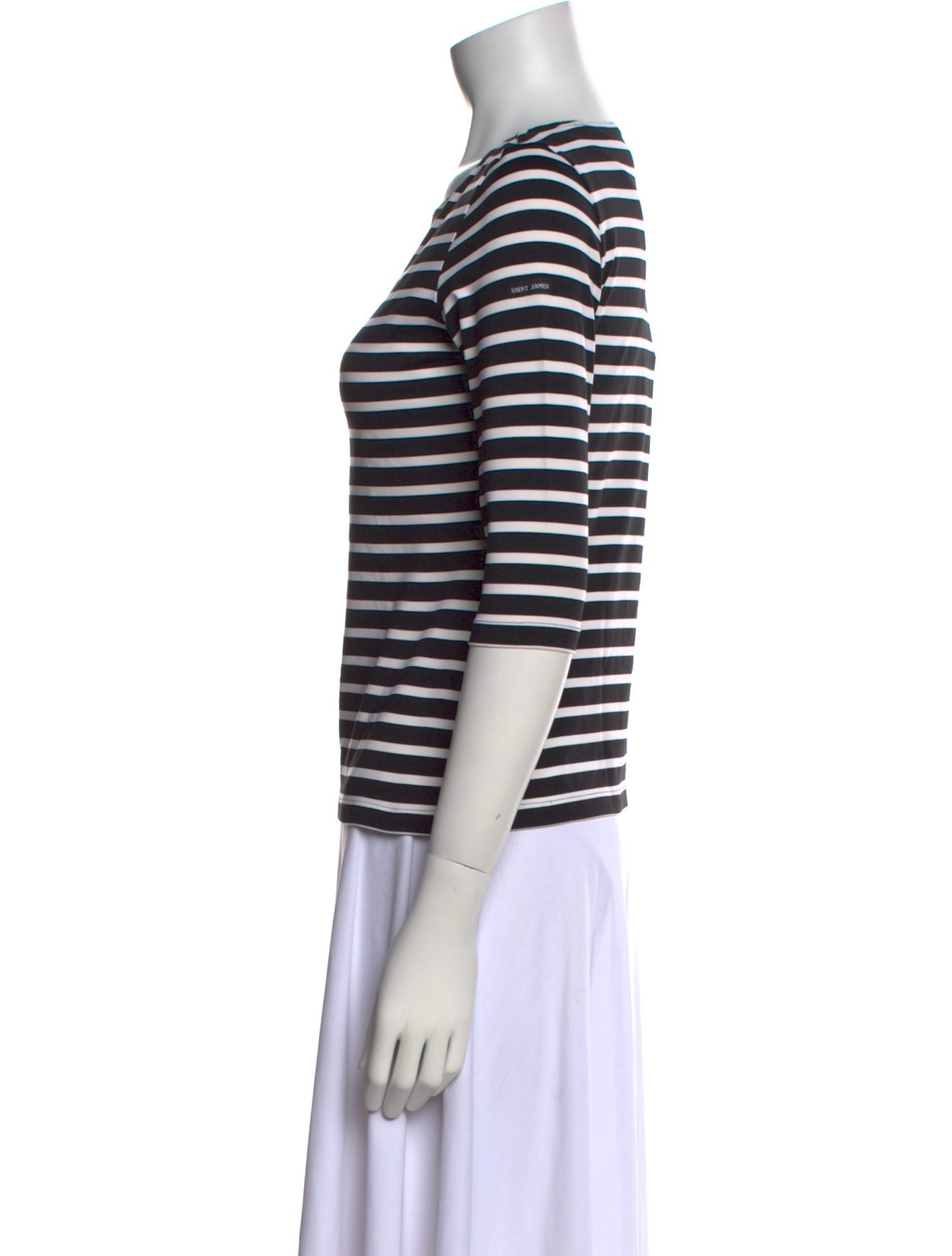 Saint James Striped Bateau Neckline T-Shirt
