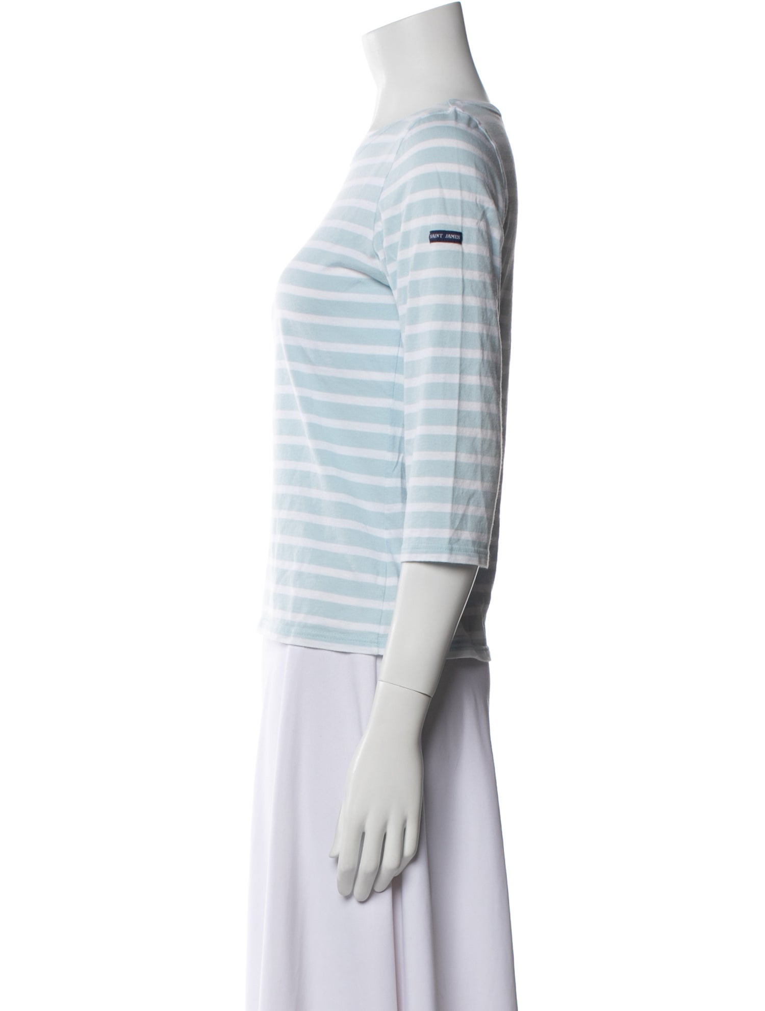 Saint James Striped Bateau Neckline T-Shirt