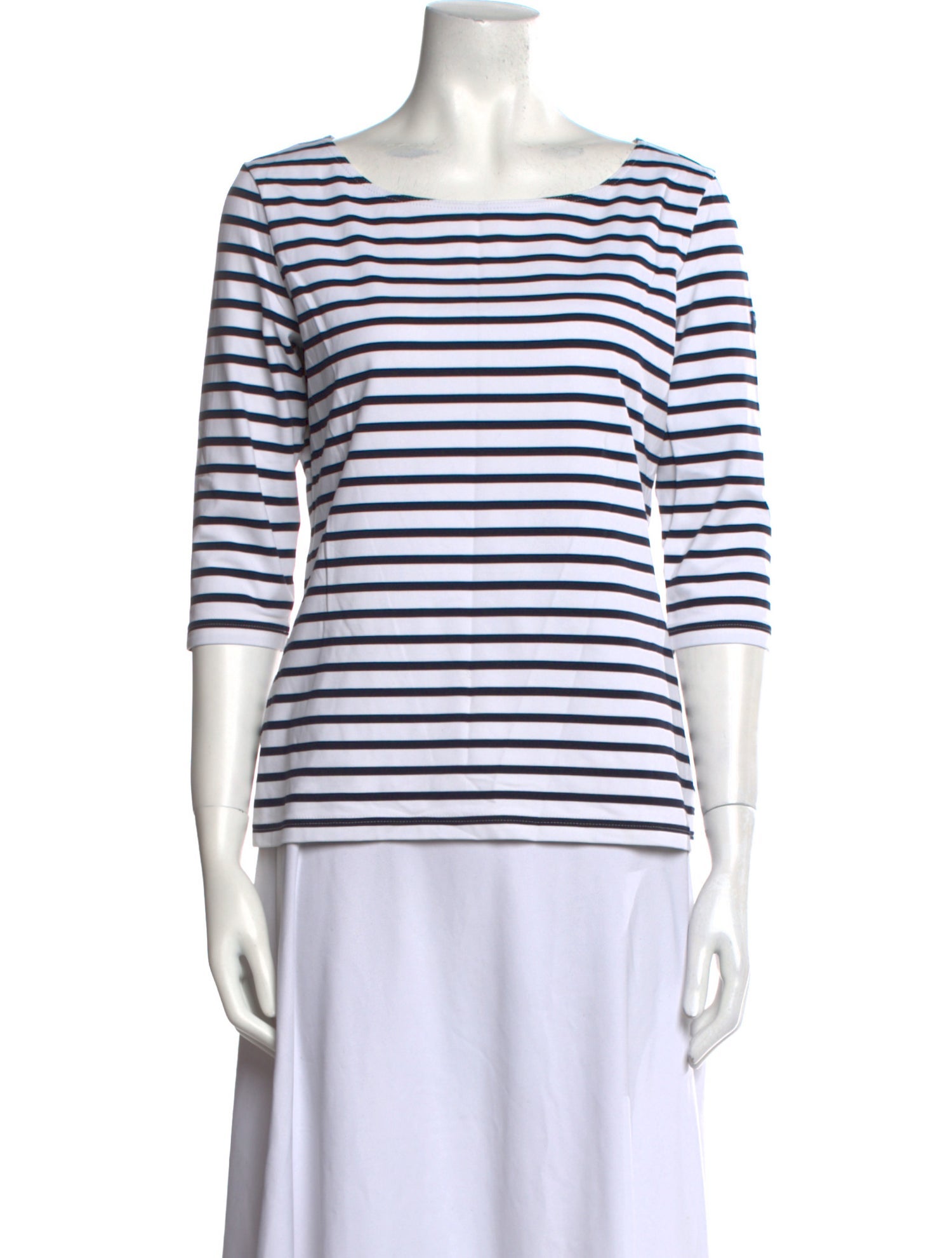 Saint James Striped Bateau Neckline T-Shirt