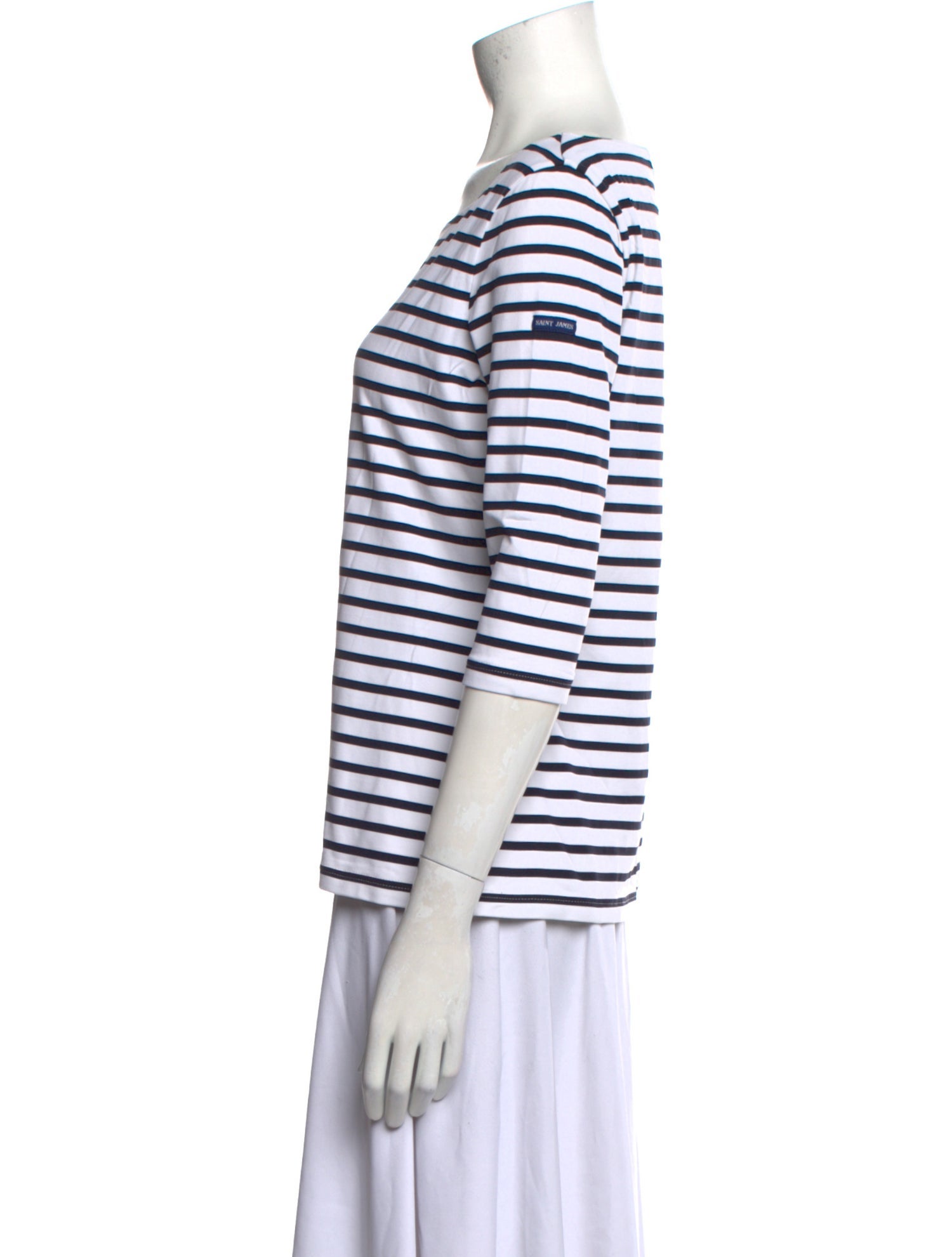 Saint James Striped Bateau Neckline T-Shirt