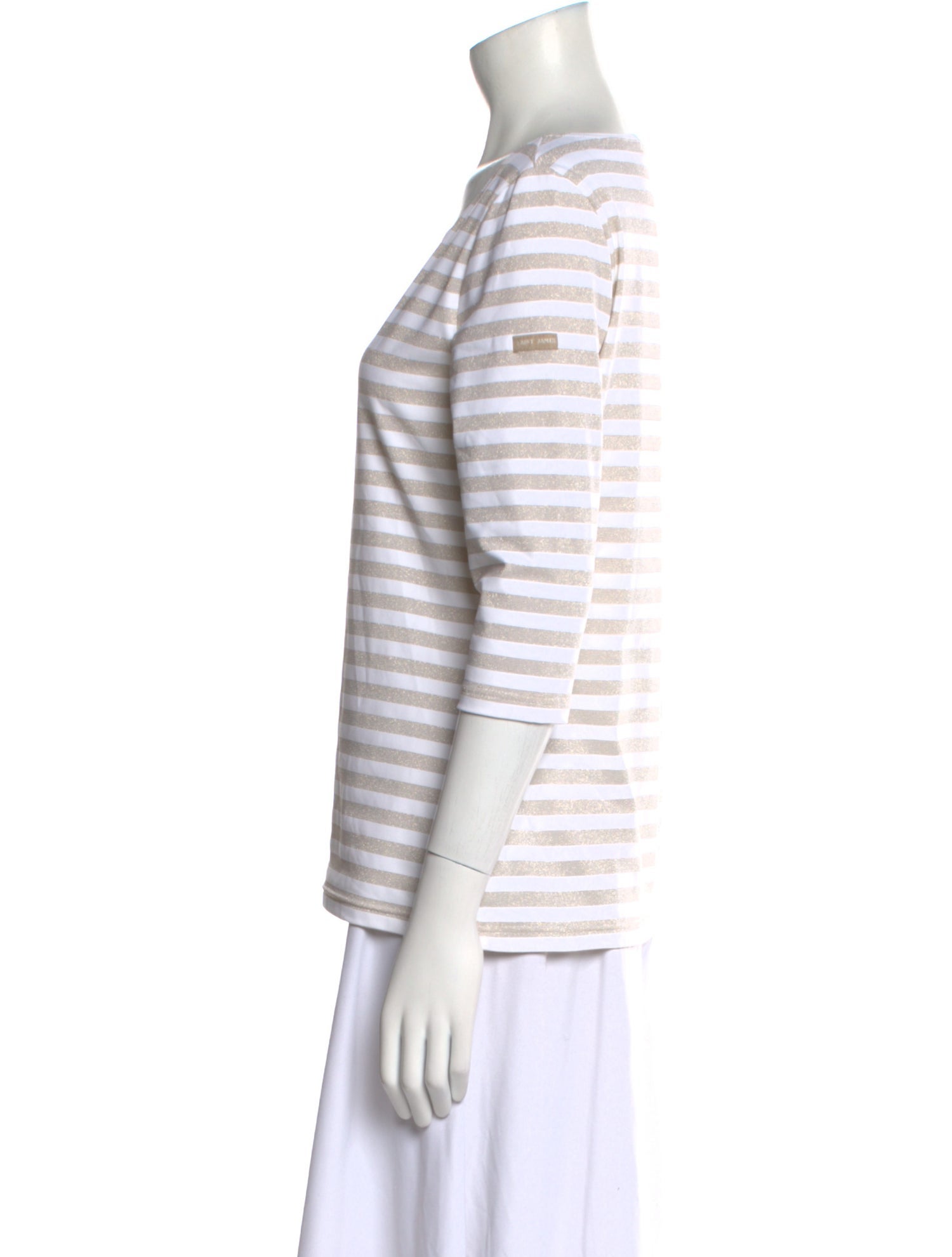 Saint James Striped Bateau Neckline T-Shirt