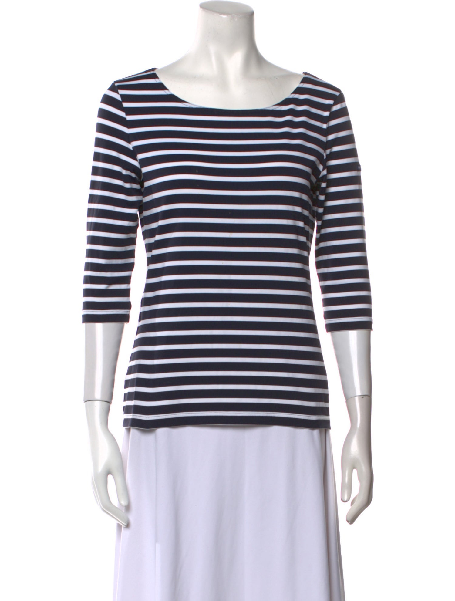 Saint James Striped Bateau Neckline T-Shirt
