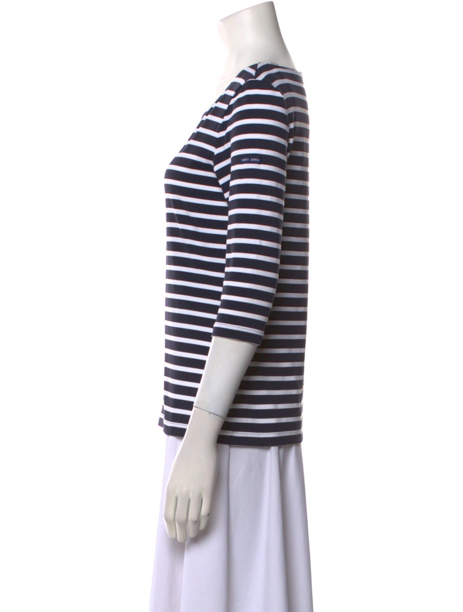 Saint James Striped Bateau Neckline T-Shirt