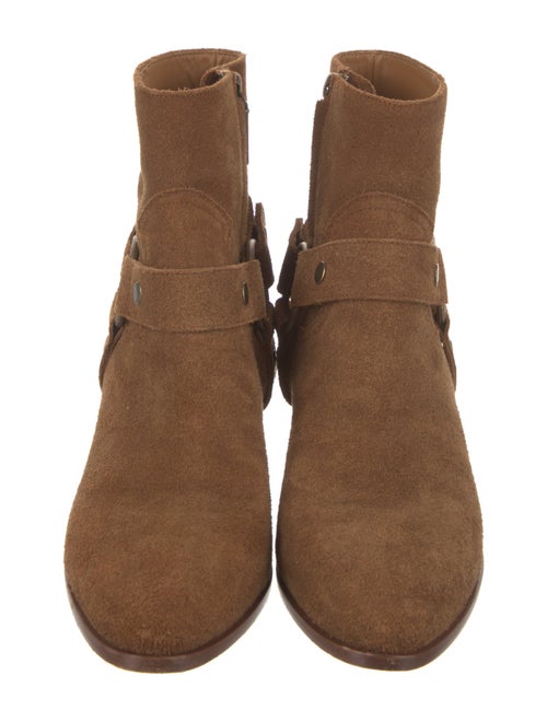 Saint Laurent Suede Moto Boots