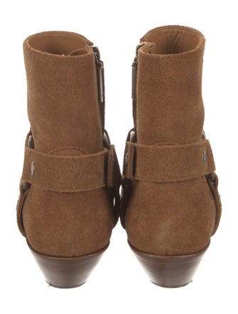 Saint Laurent Suede Moto Boots
