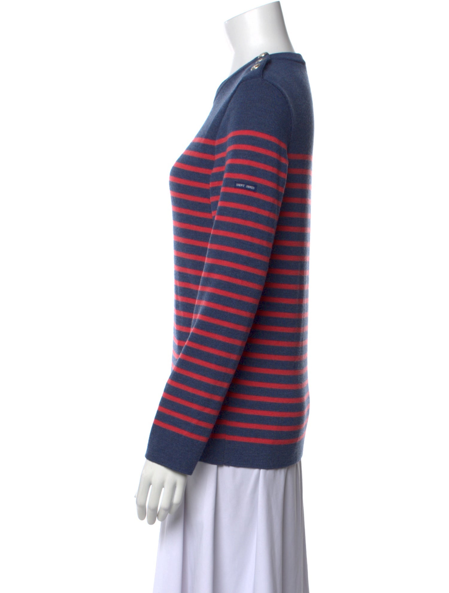 Saint James Virgin Wool Striped Sweater