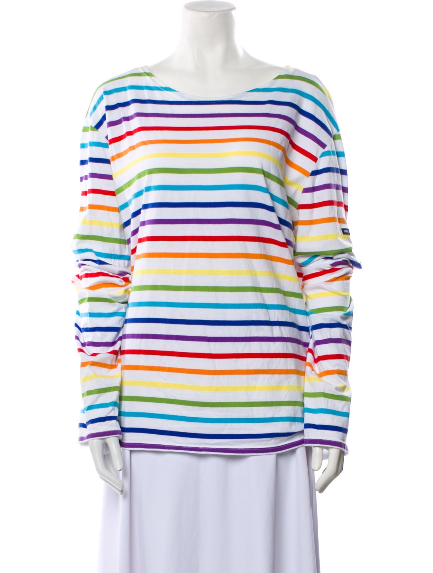 Saint James Striped Bateau Neckline Sweatshirt