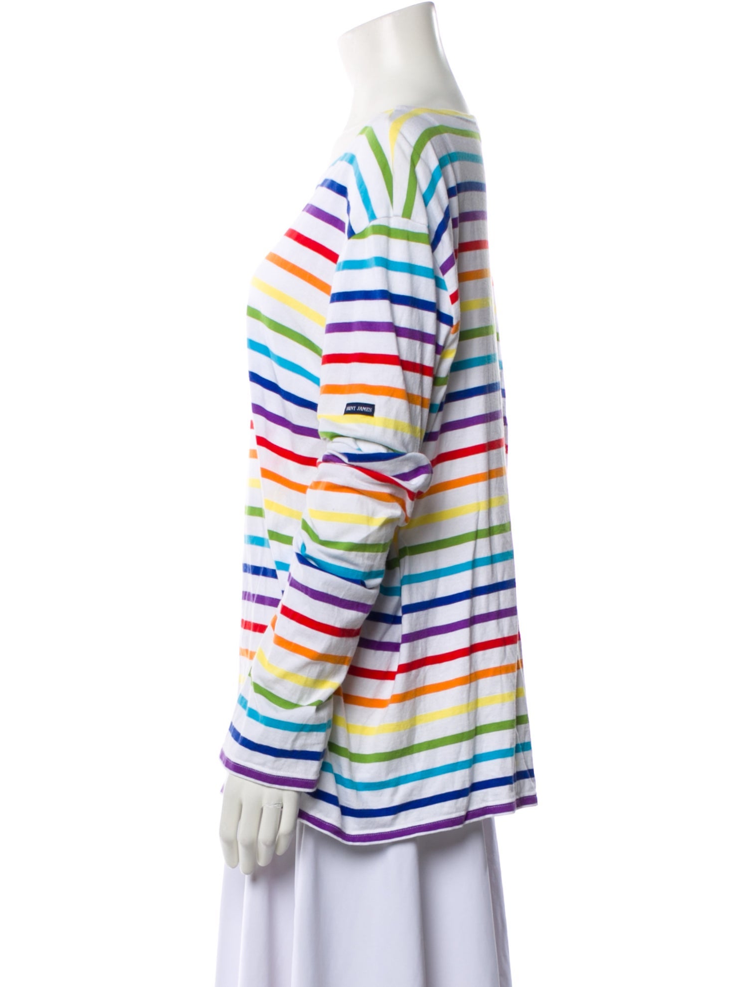 Saint James Striped Bateau Neckline Sweatshirt