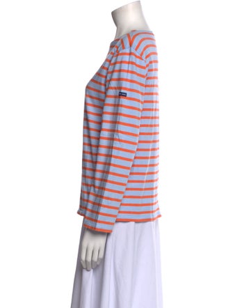 Saint James Striped Bateau Neckline Top