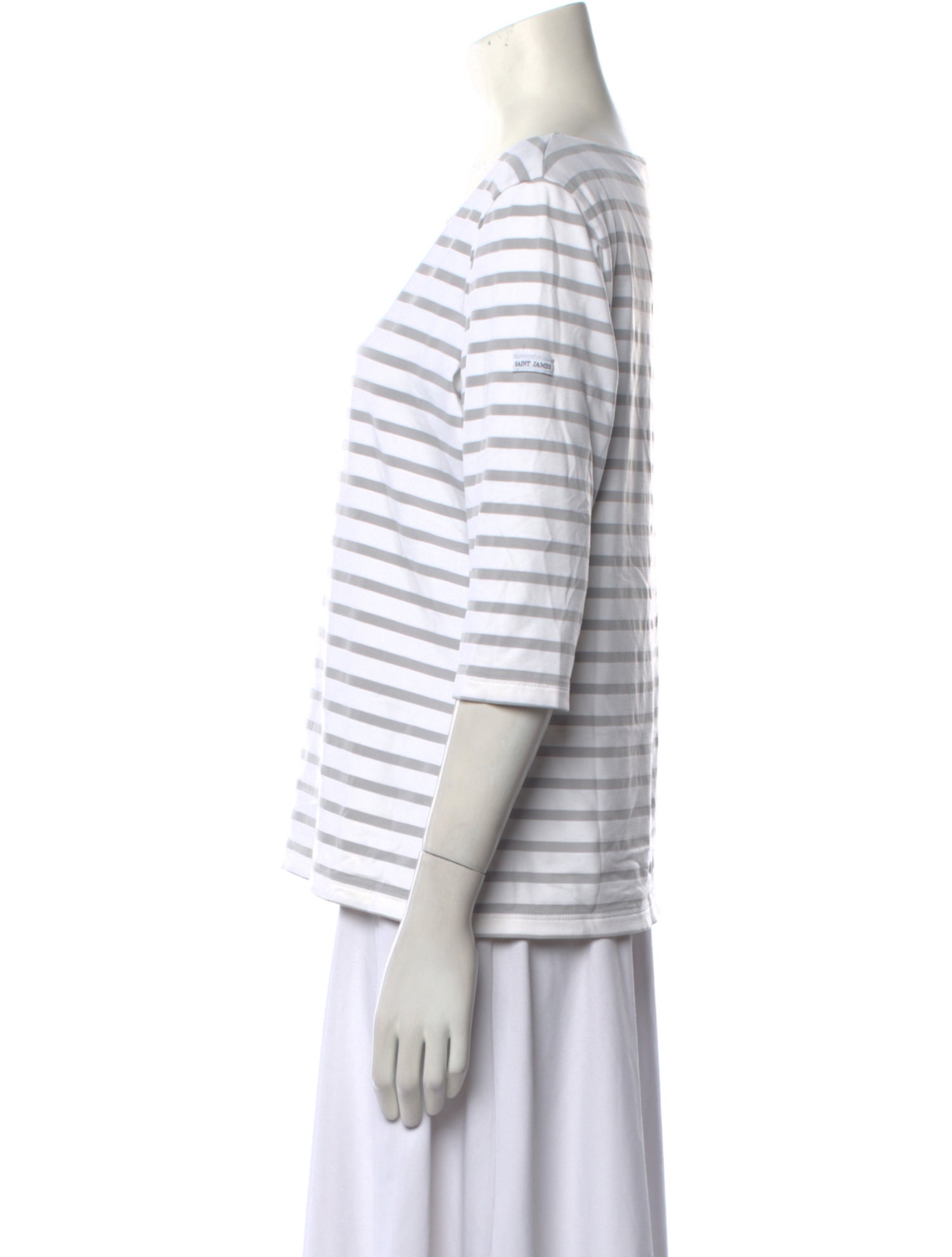 Saint James Striped Bateau Neckline T-Shirt