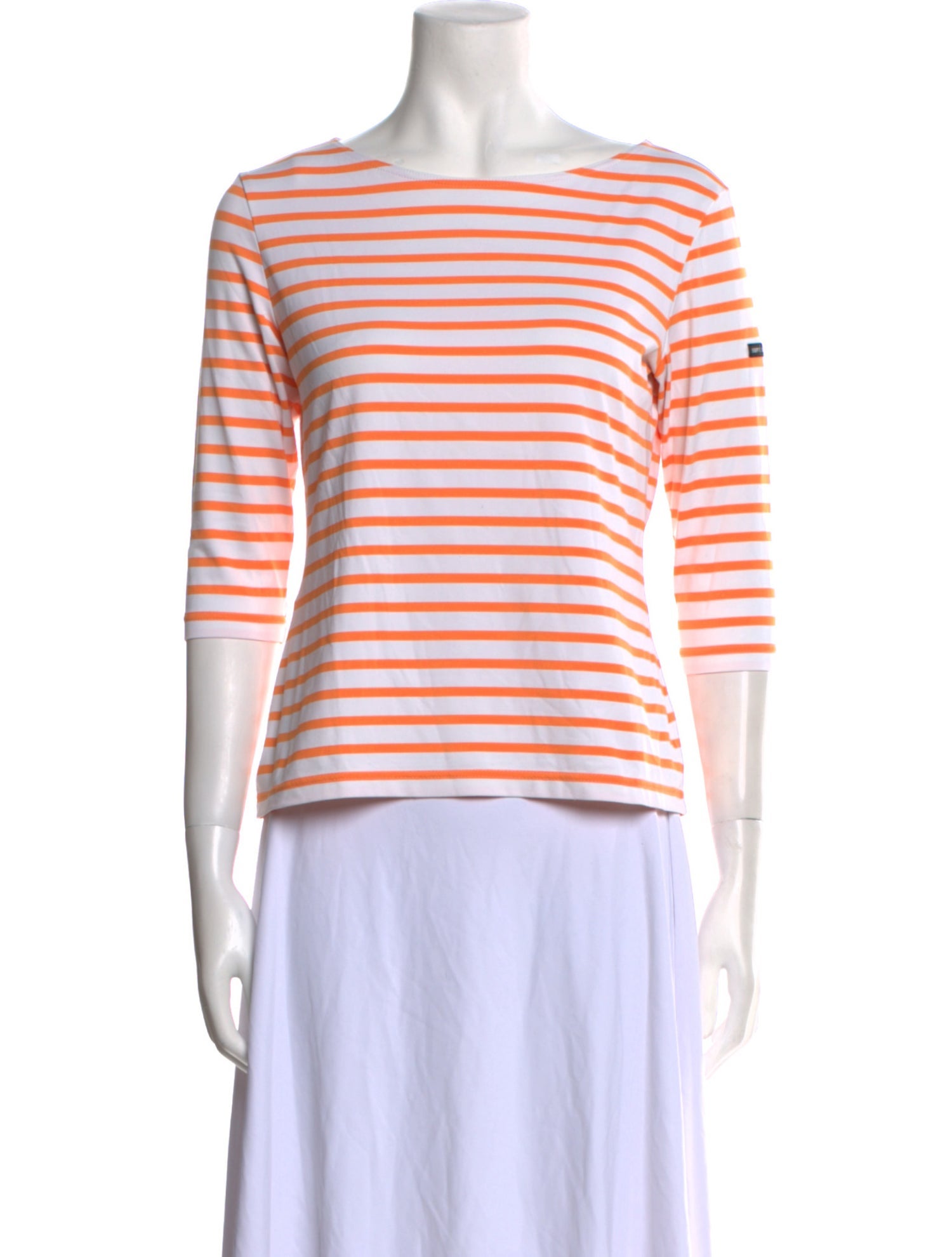 Saint James Striped Bateau Neckline T-Shirt