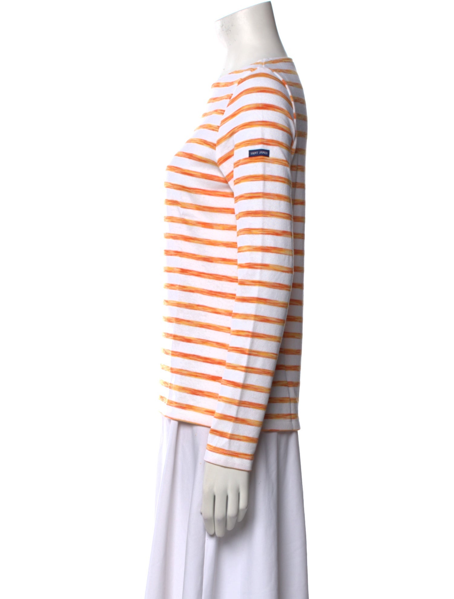 Saint James Striped Bateau Neckline Top