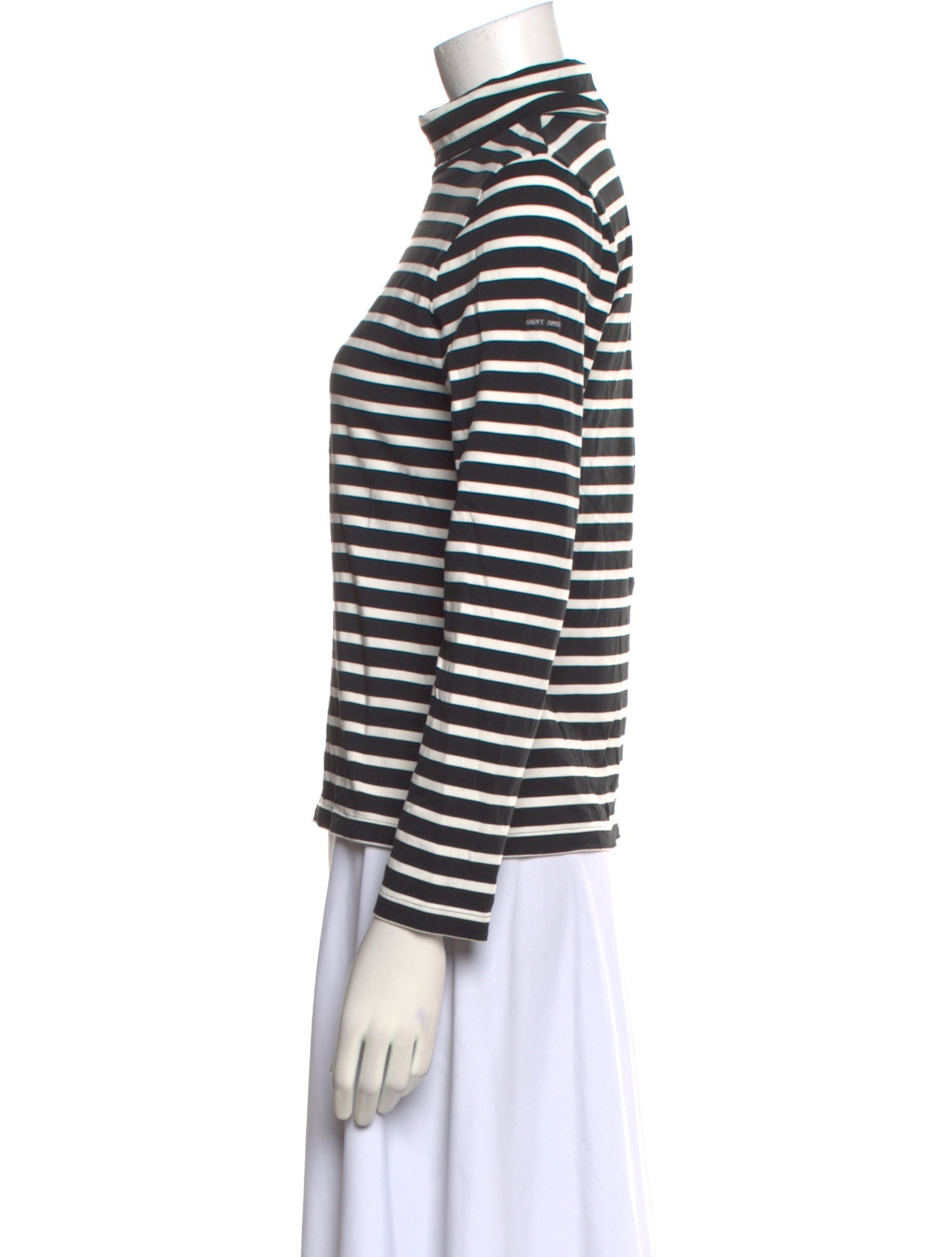 Saint James Striped Turtleneck Top