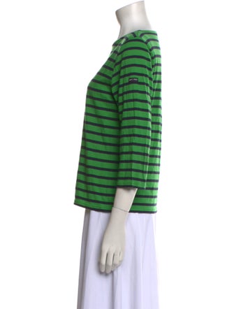 Saint James Striped Bateau Neckline Top