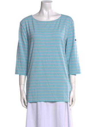 Saint James Striped Bateau Neckline Top