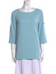 Saint James Striped Bateau Neckline Top