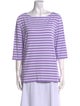 Saint James Striped Bateau Neckline Top