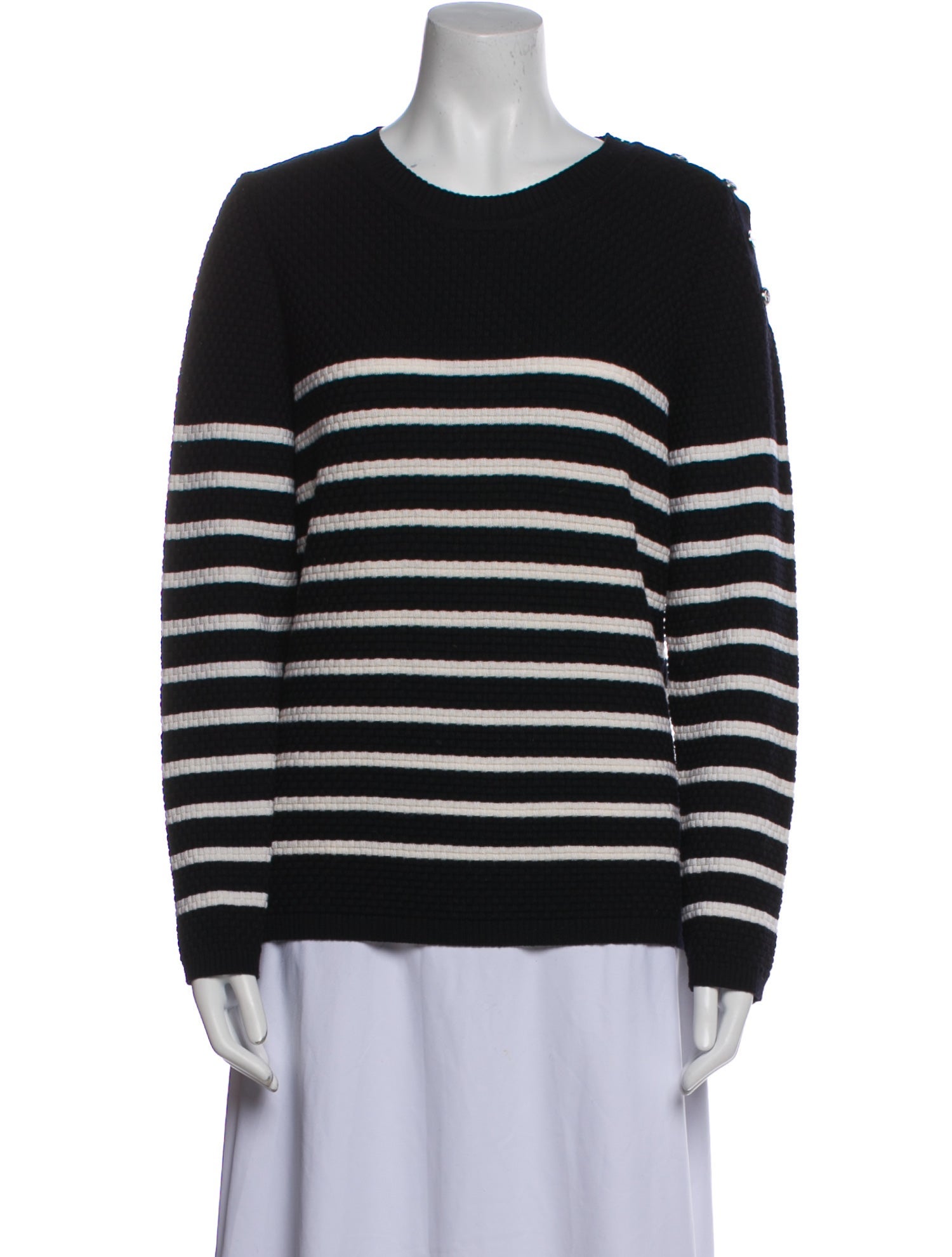 Saint James Striped Crew Neck Sweater