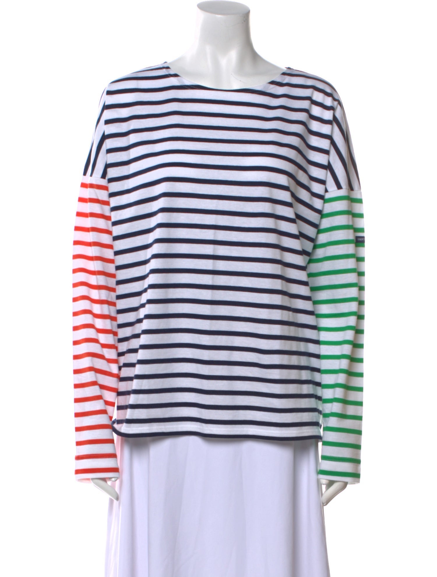 Saint James Striped Bateau Neckline Top