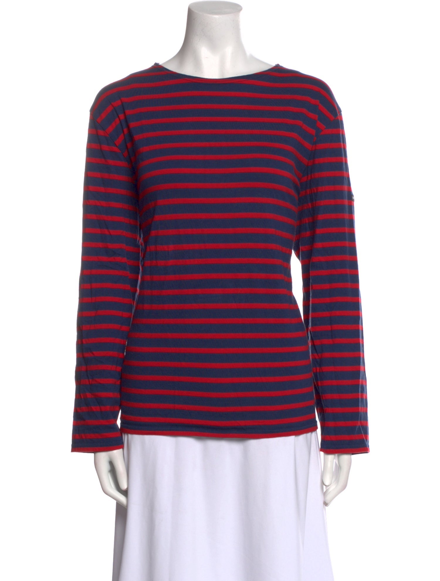 Saint James Striped Bateau Neckline T-Shirt