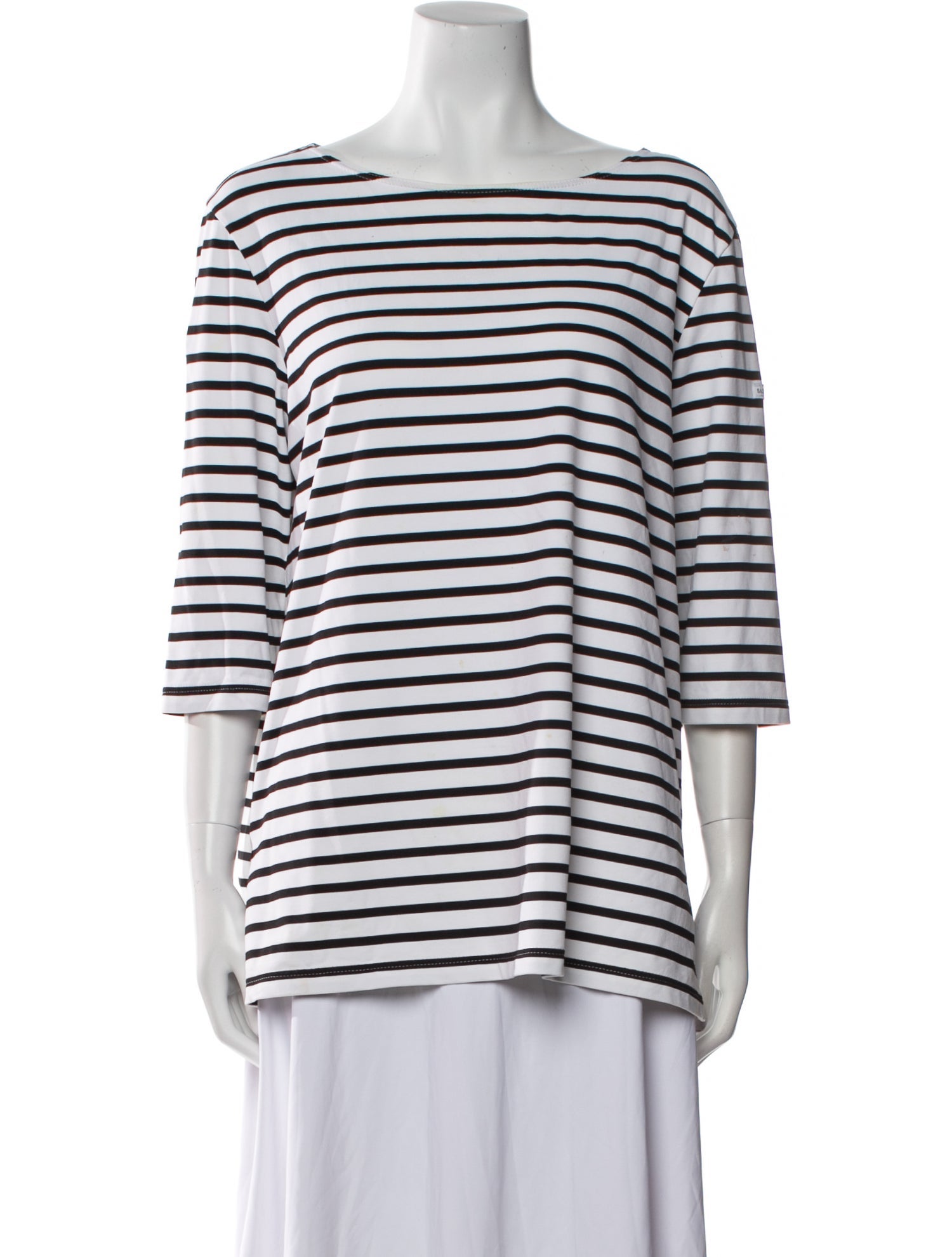 Saint James Striped Bateau Neckline T-Shirt