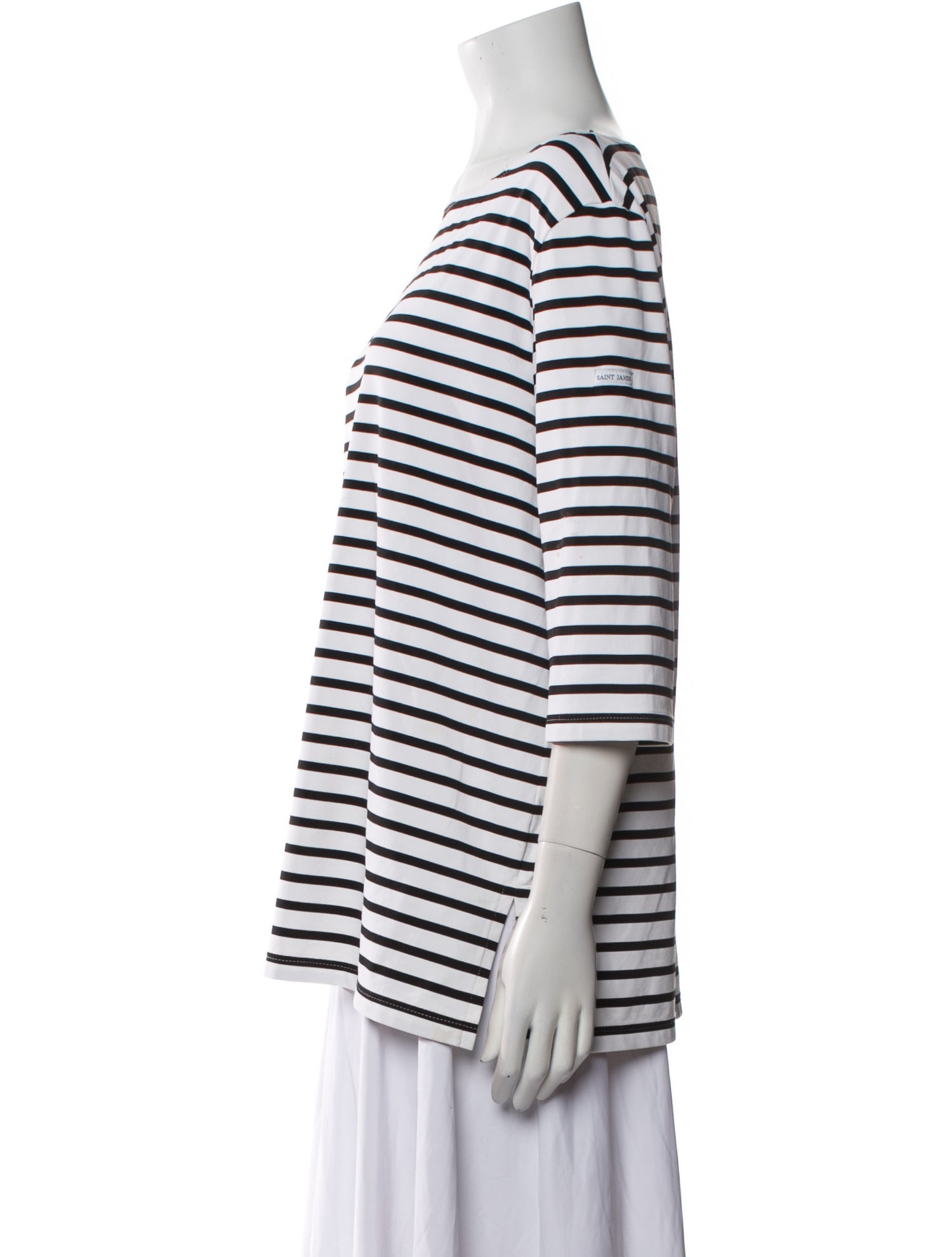 Saint James Striped Bateau Neckline T-Shirt