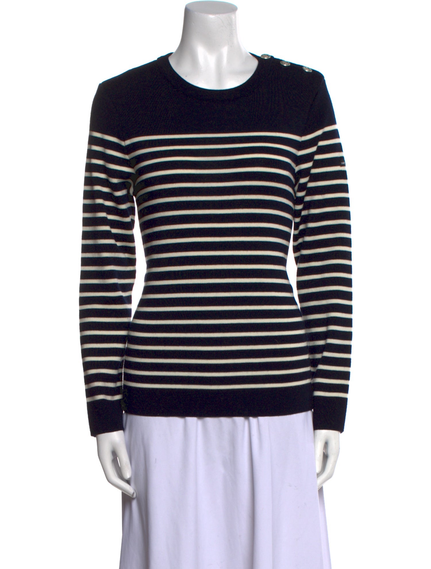 Saint James Striped Crew Neck Sweater