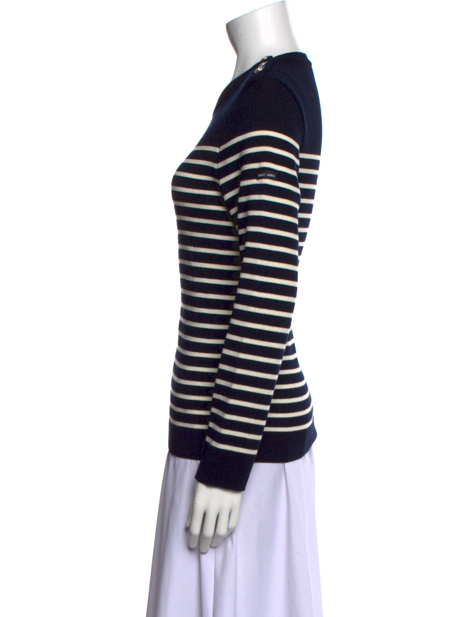 Saint James Striped Crew Neck Sweater