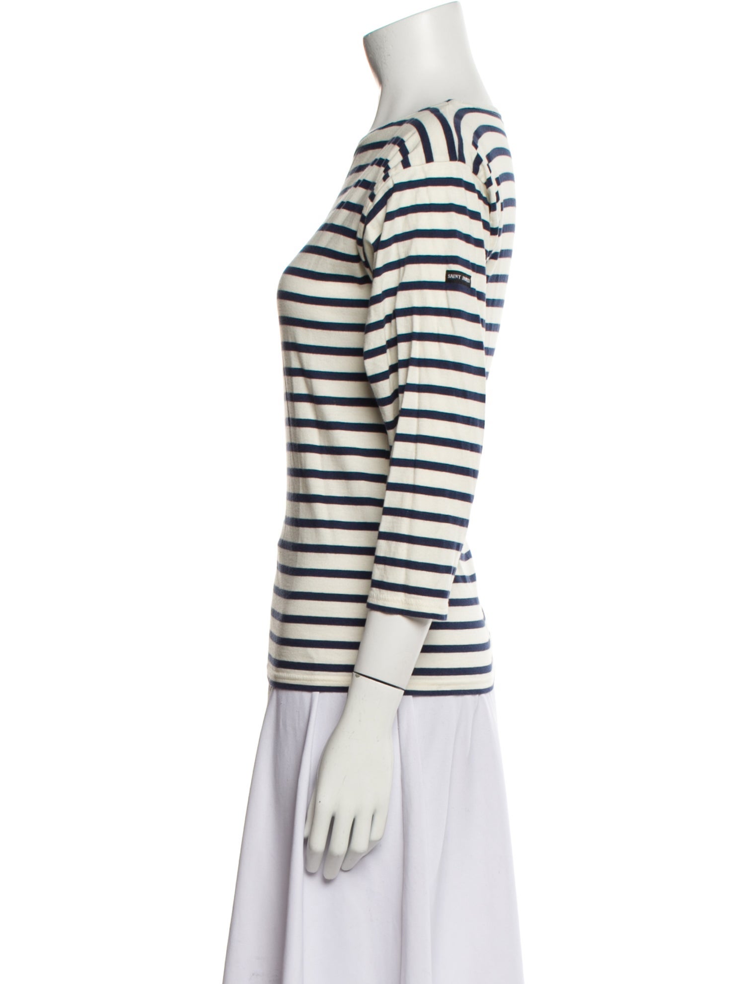 Saint James Striped Bateau Neckline T-Shirt