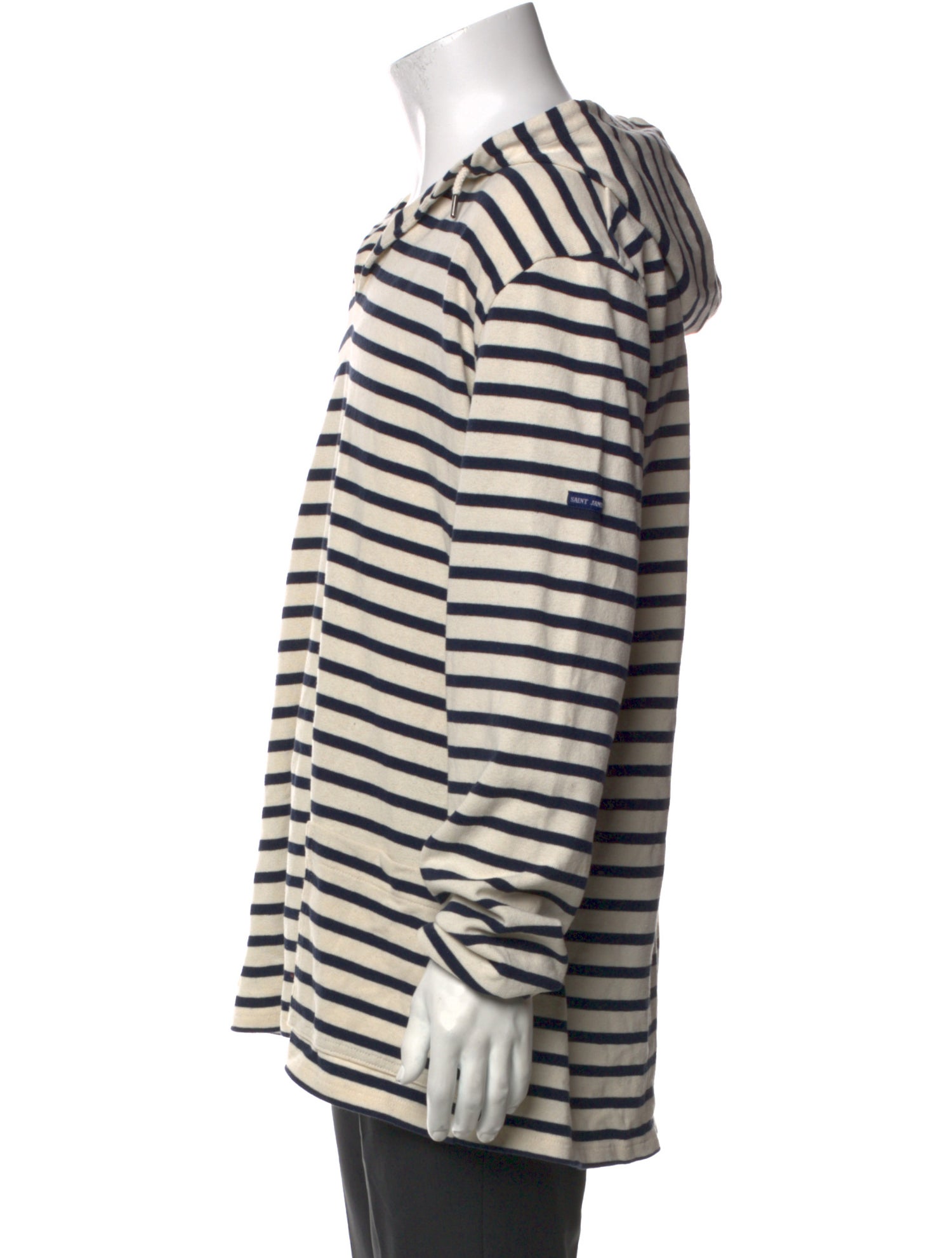 Saint James Striped V-Neck Hoodie