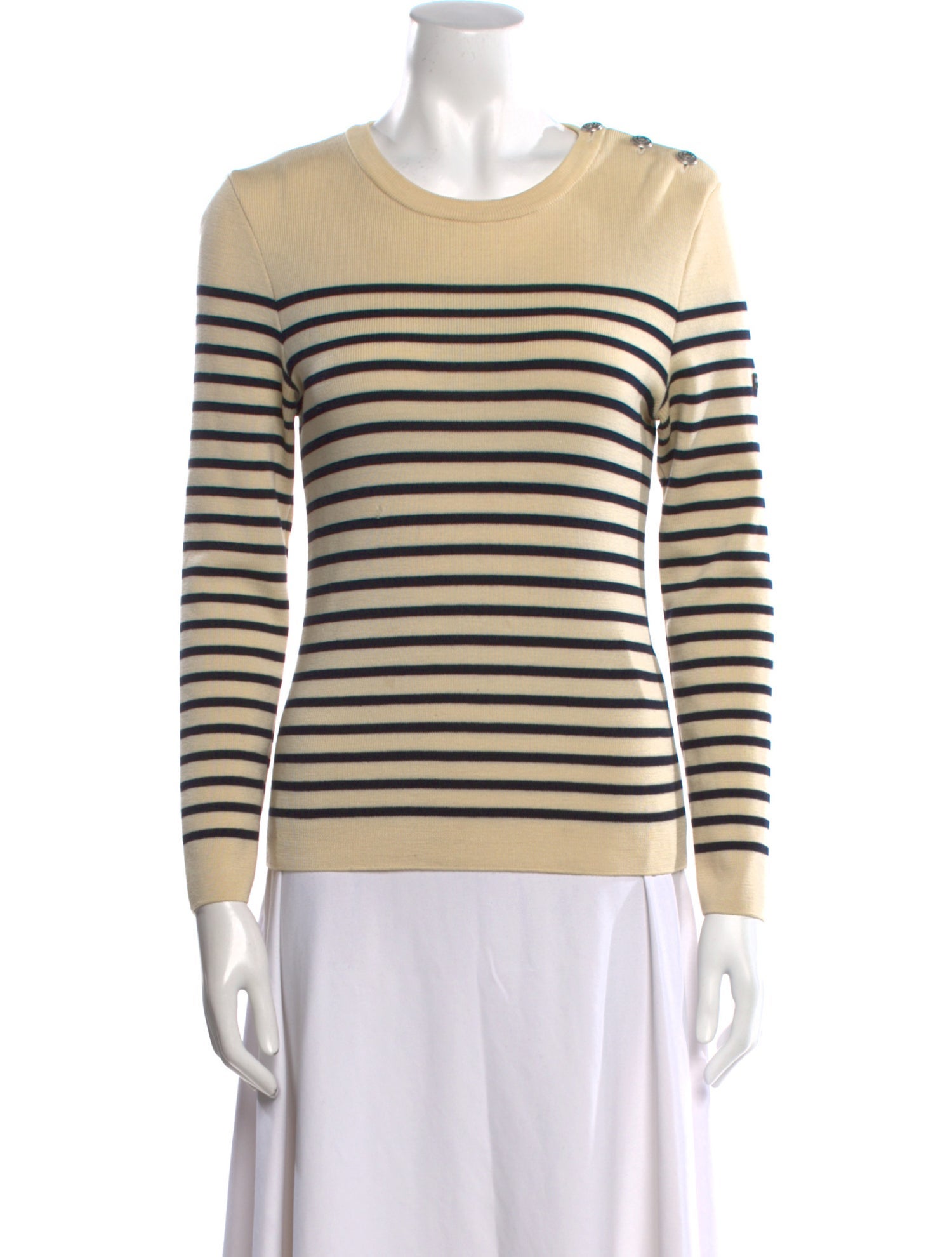 Saint James Striped Scoop Neck Sweater