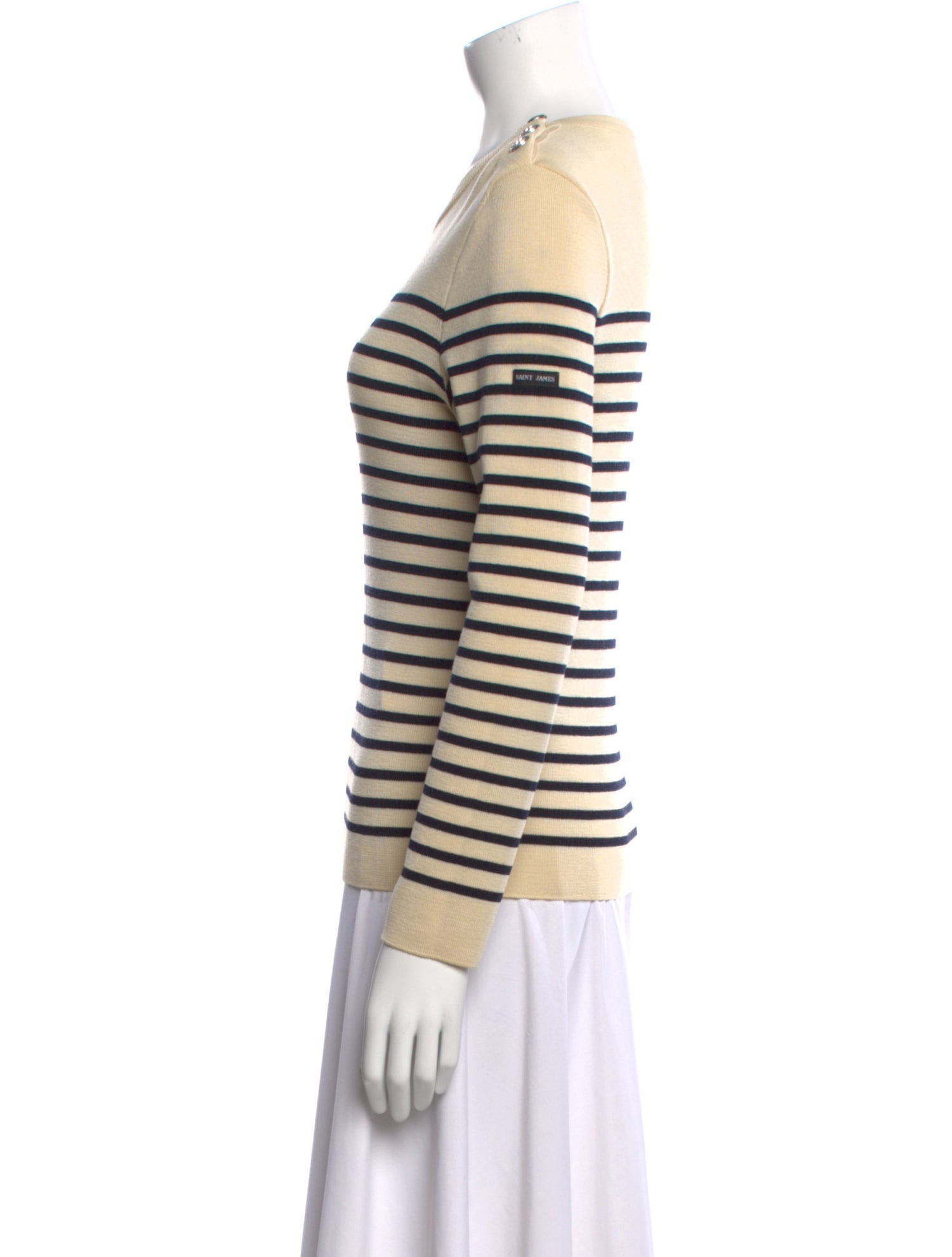 Saint James Striped Scoop Neck Sweater