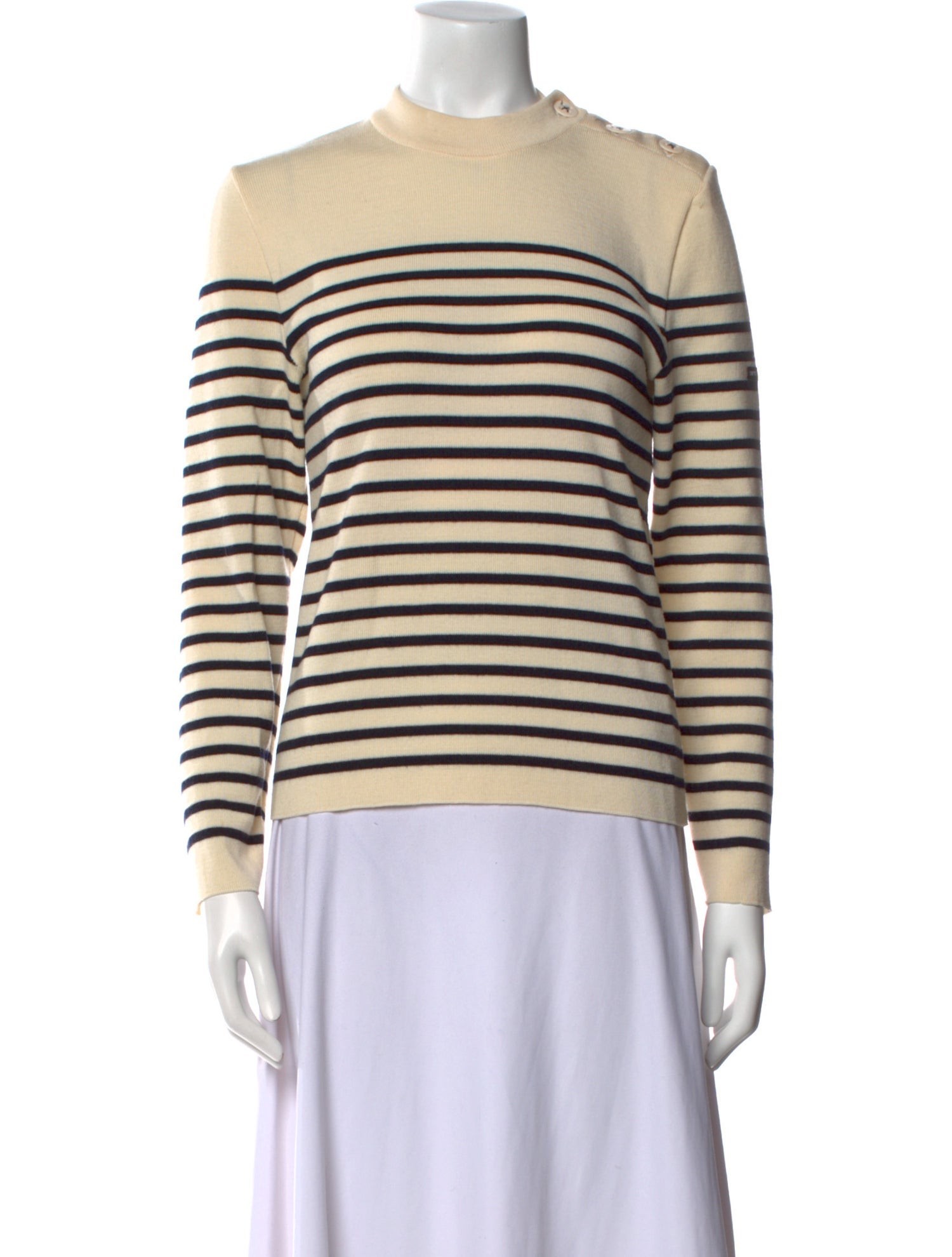 Saint James Virgin Wool Striped Sweater