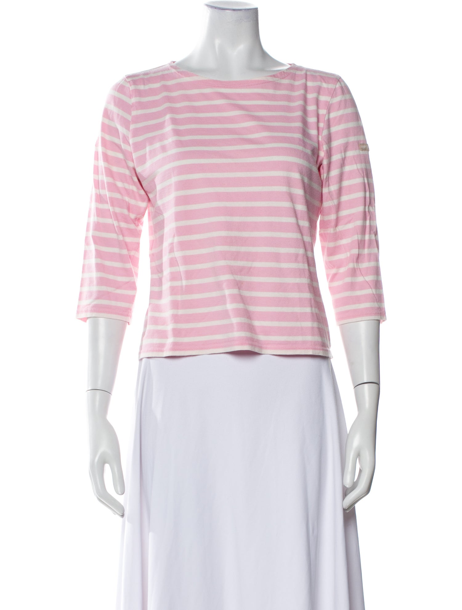 Saint James Striped Bateau Neckline Crop Top