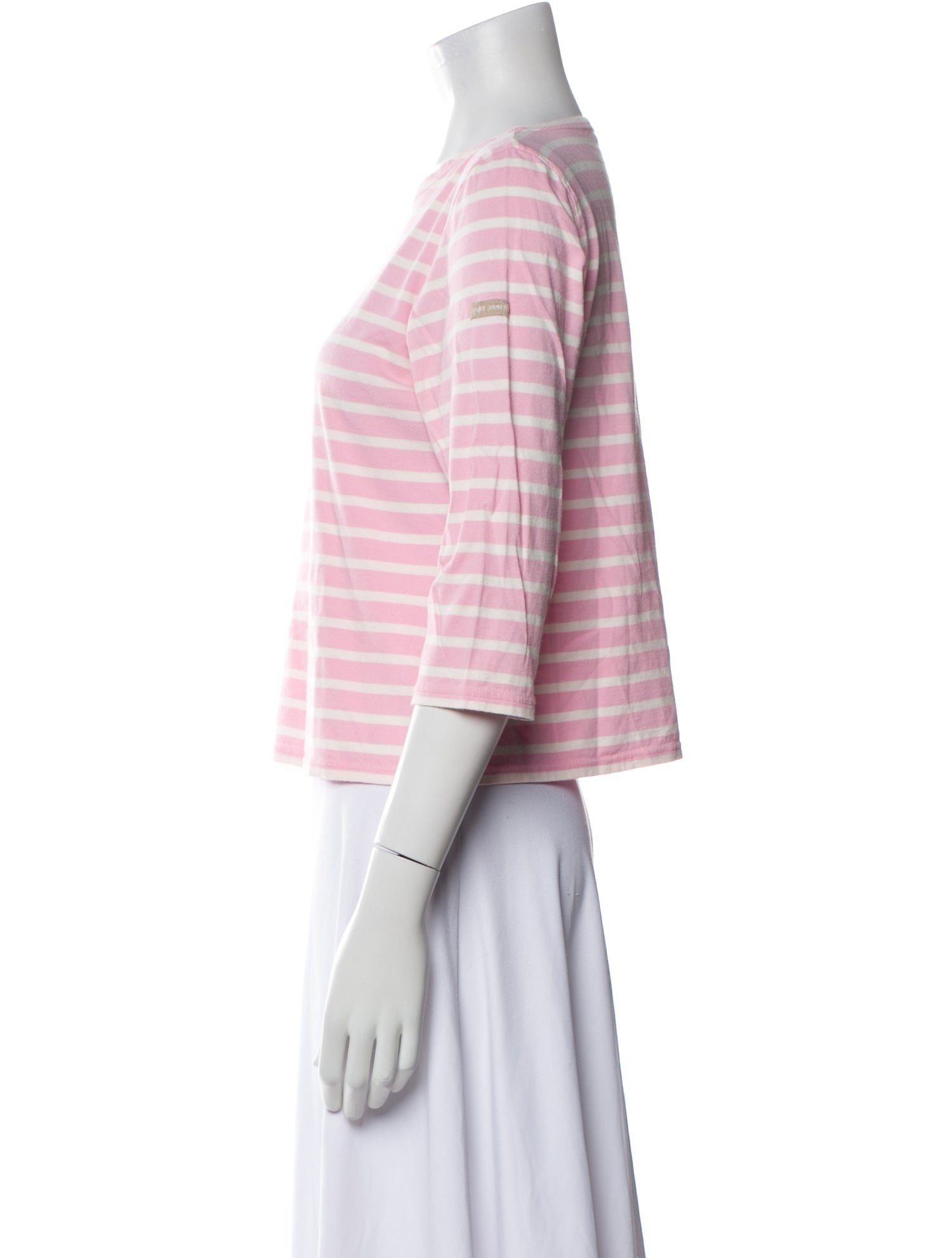 Saint James Striped Bateau Neckline Crop Top